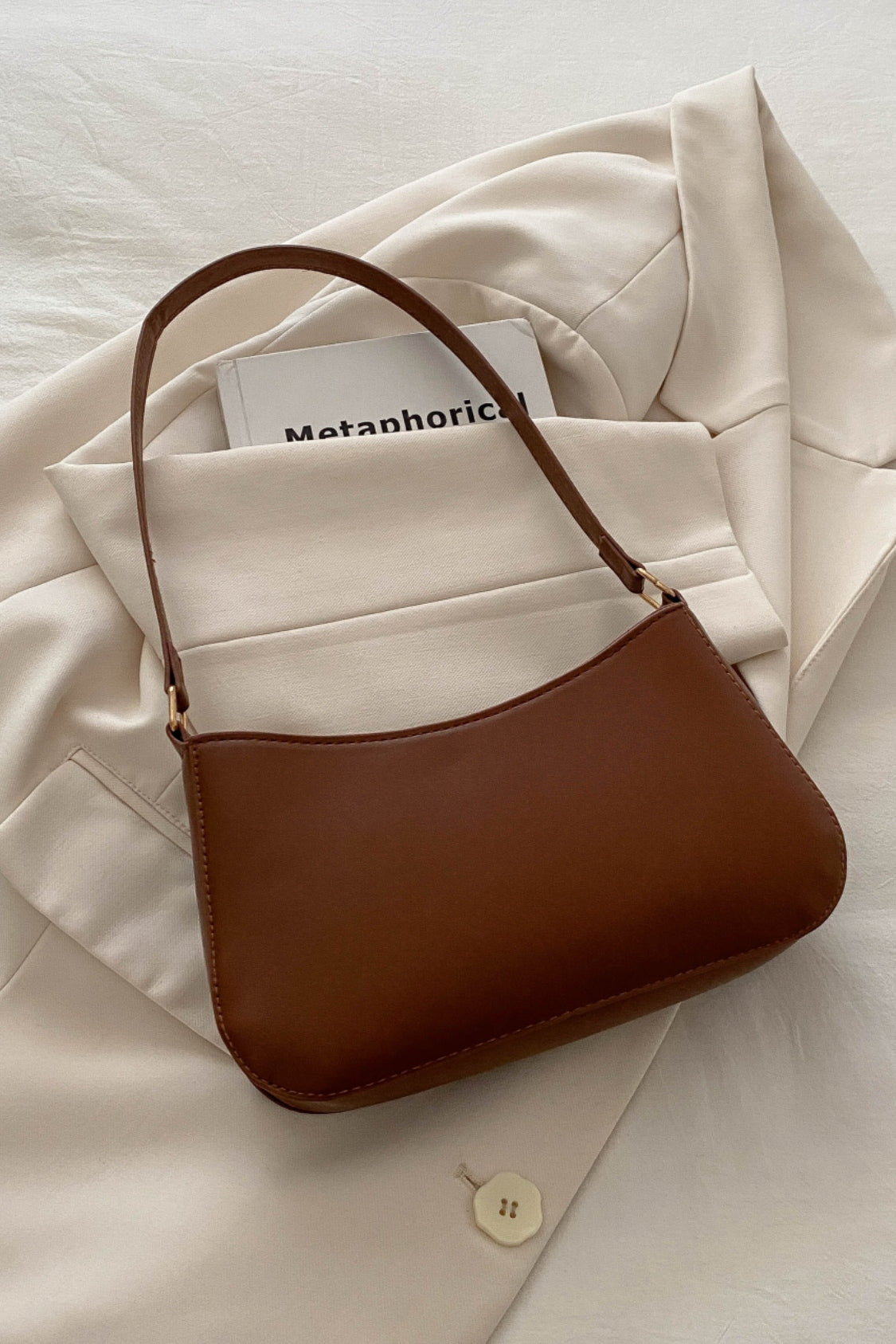 Bow Trim PU Leather Shoulder Bag - Premium Shoulder Bag from Concordia Style Boutique - Just $18.68! Shop now at Concordia Style Boutique