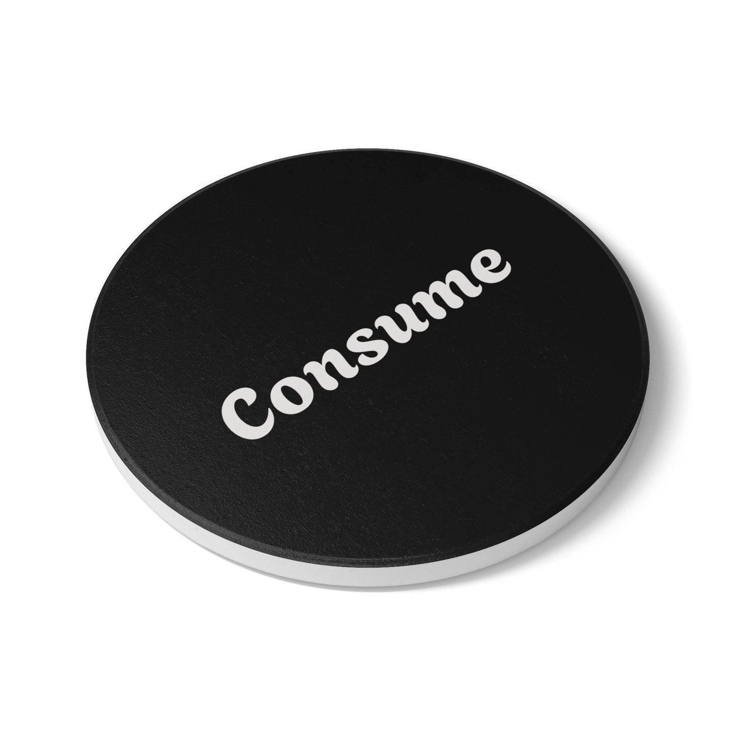 Stylish Ceramic Coaster with 'Consume' Design - Concordia Style Boutique