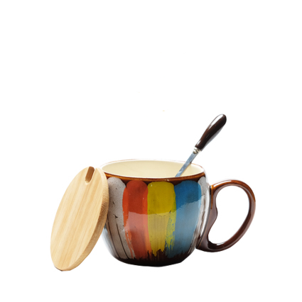 Creative ceramic cup milk cup water cup coffee cup breakfast cup couple cup to cup mug with lid spoon - Premium mug from erDouckan - Just $45.08! Shop now at Concordia Style Boutique