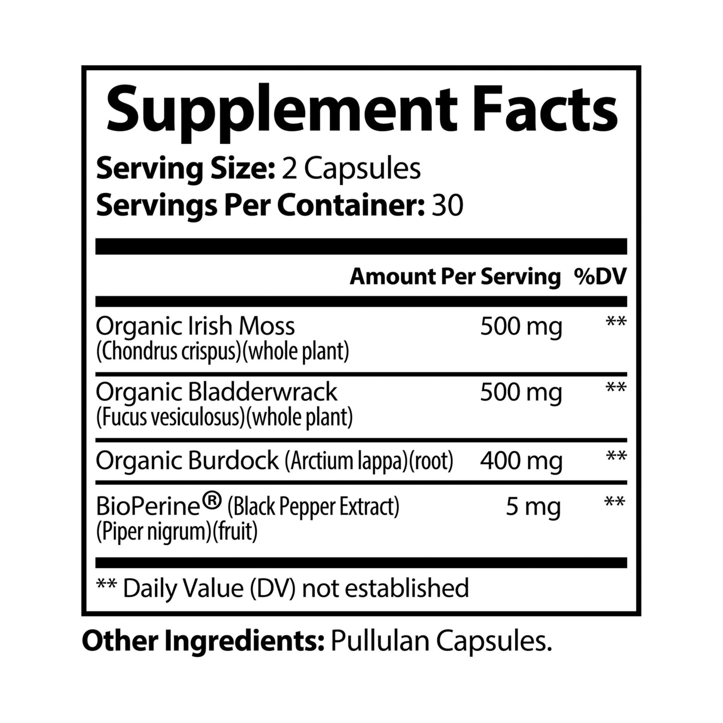 Sea Moss Supplement (60 Capsules) - Concordia Style Boutique