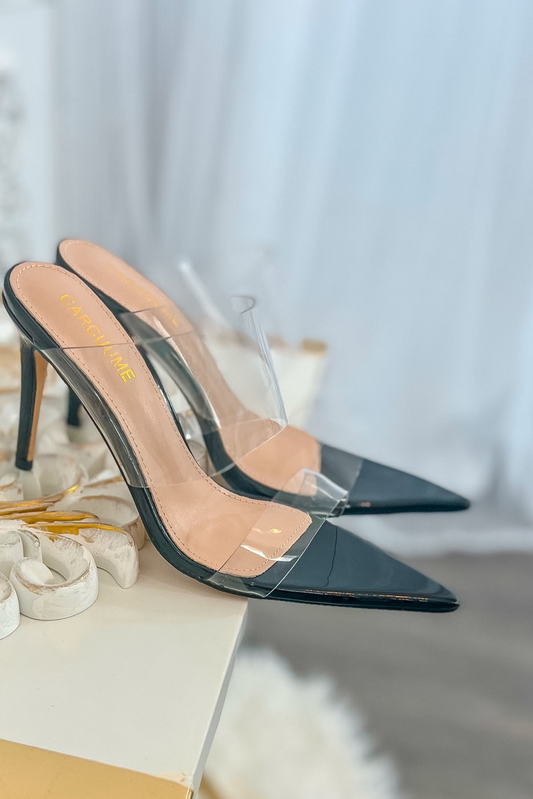 Double Clear Straps Pointy High Heels - Premium high heels from Concordia Style Boutique - Just $45.34! Shop now at Concordia Style Boutique