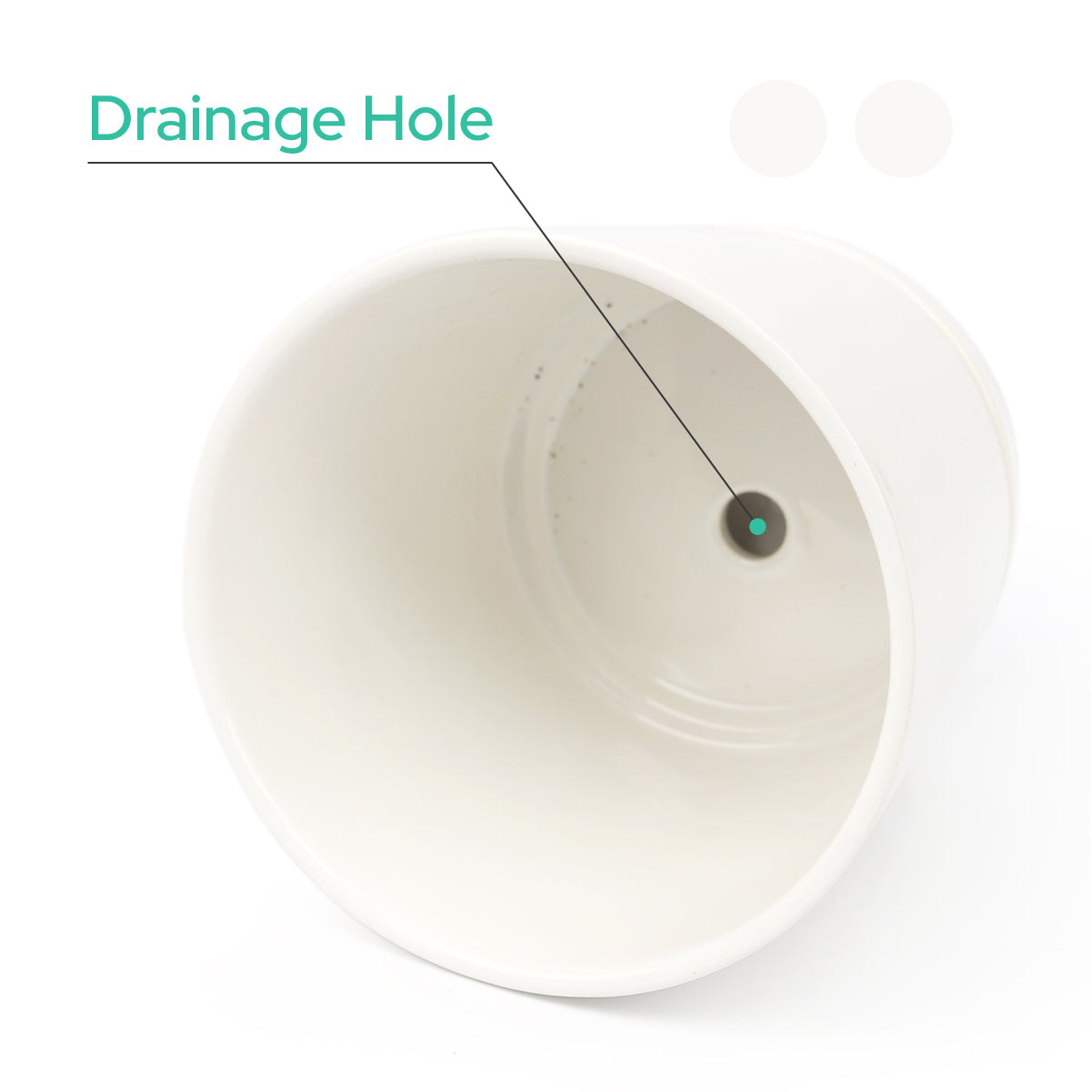 Pack of 3 6 inch White Minimalist Pot with Saucer