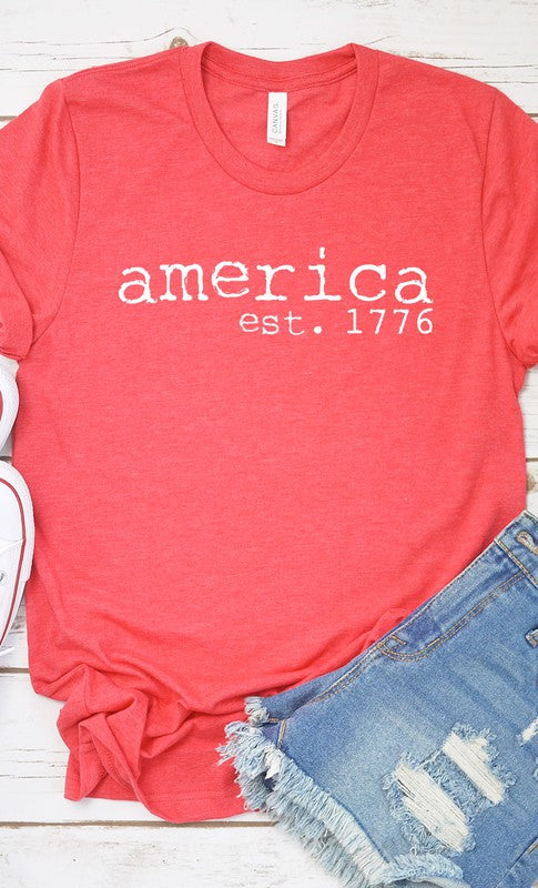 America est 1766 Patriotic Plus Size Graphic Tee - Concordia Style Boutique