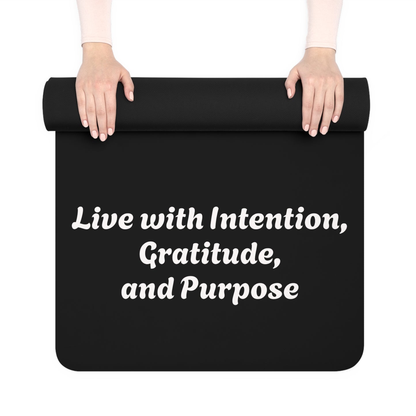 "Memento Mori" - Rubber Yoga Mat - "Live with Intention, Gratitude, and Purpose" - Premium Rubber Yoga Mat from Concordia Style Boutique - Just $72.02! Shop now at Concordia Style Boutique