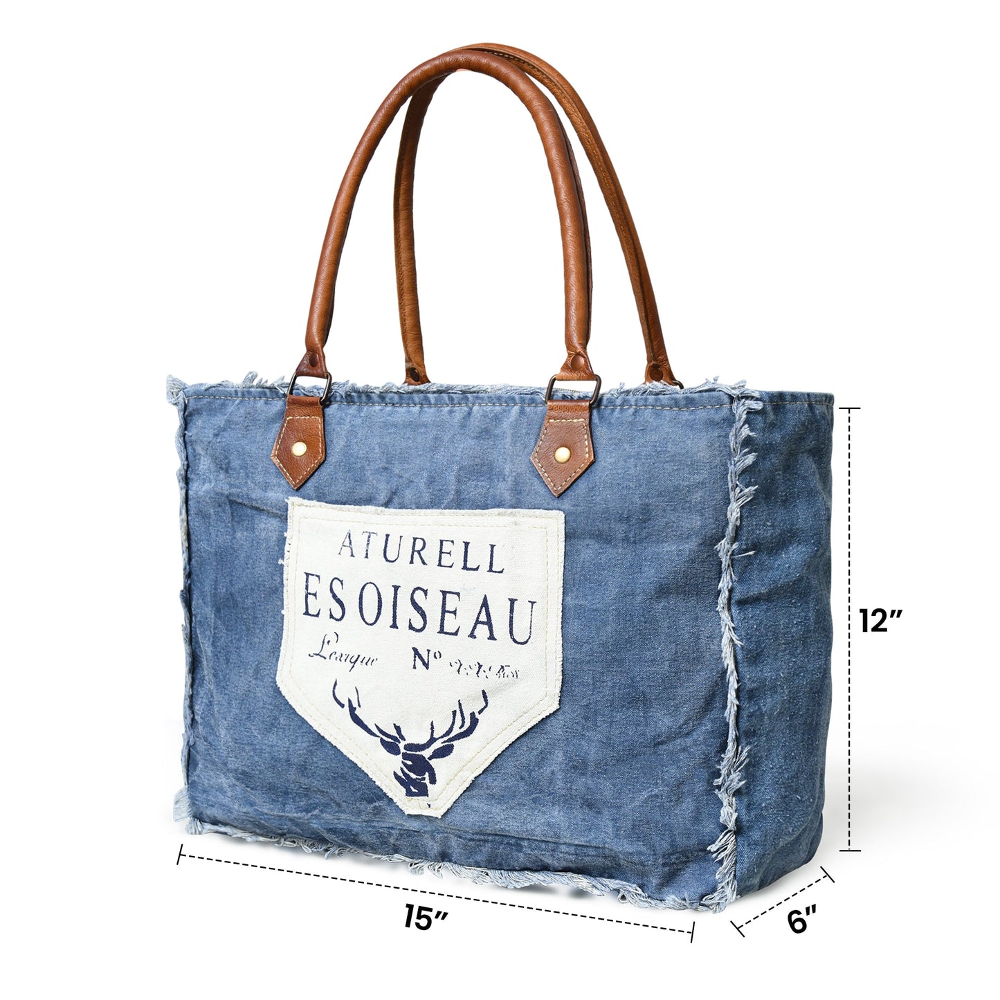 Denim Boho Chic Canvas Shoulder Bag - Concordia Style Boutique