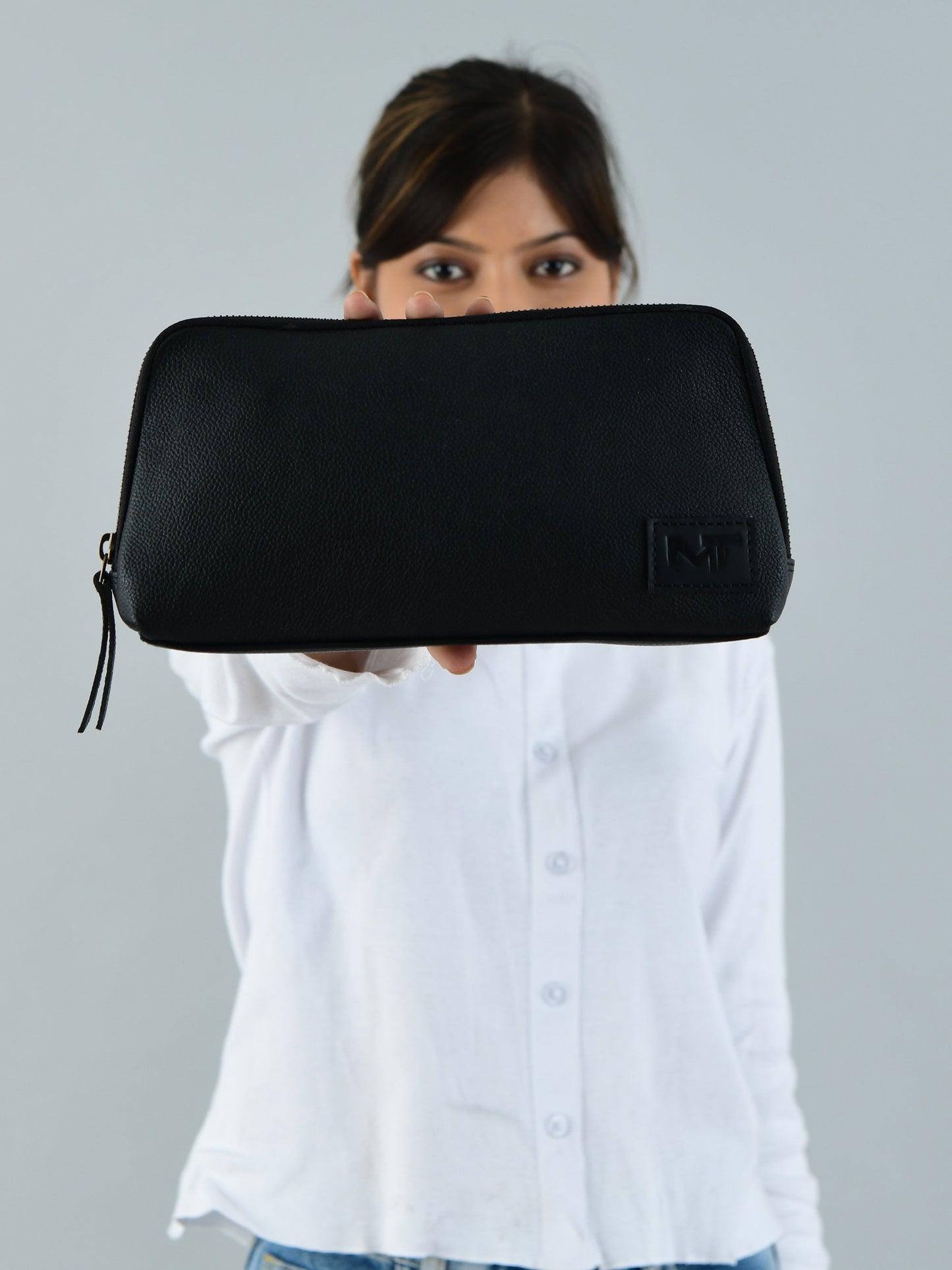 Classic Black Leather Clutch - Concordia Style Boutique