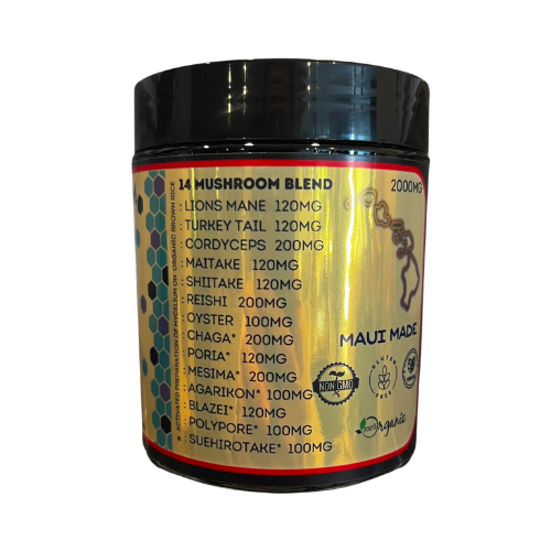 14 Mushroom Blend Powder Extract 100g/50 Day supply (see description)