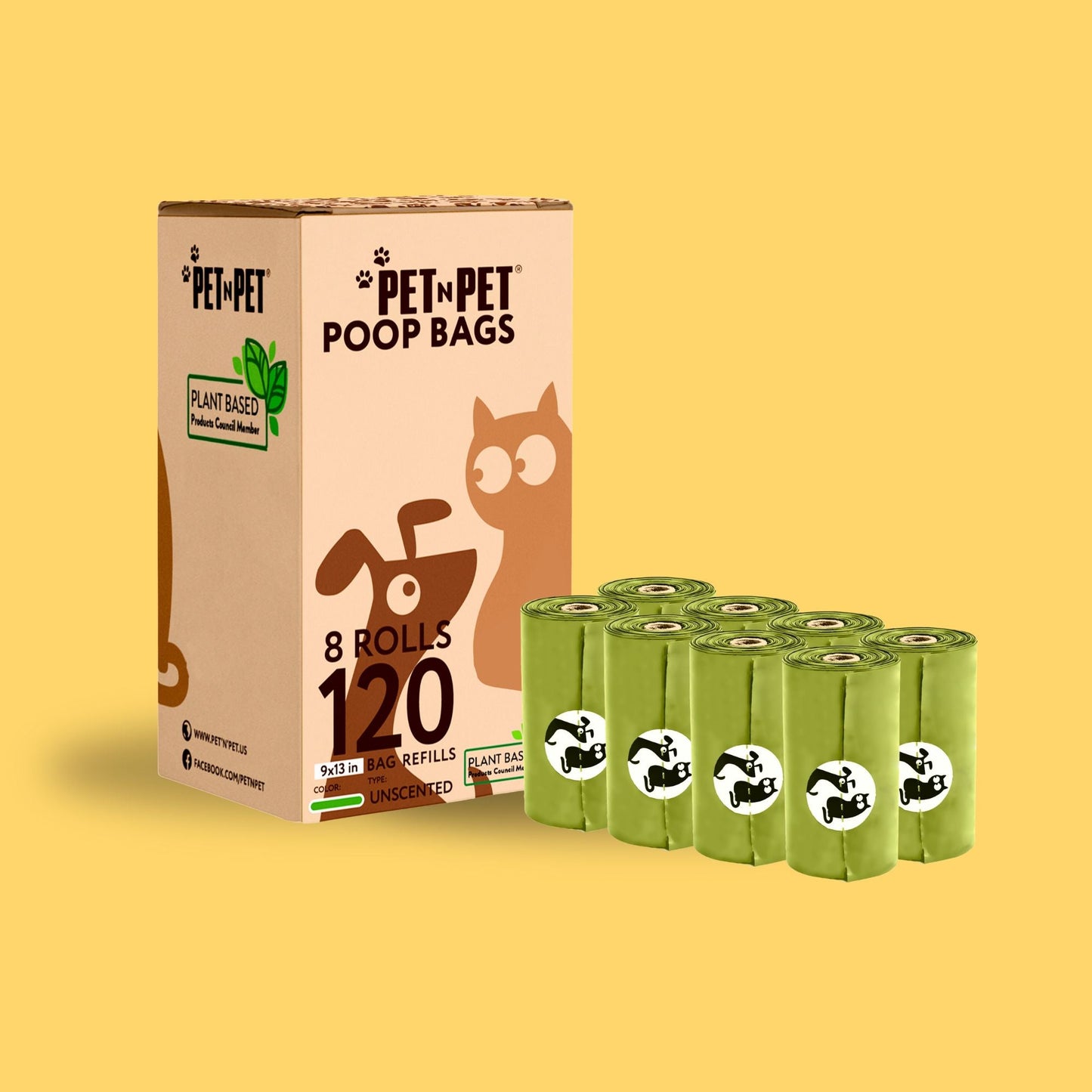 Plant-based Dog Poop Bags 120 Counts
