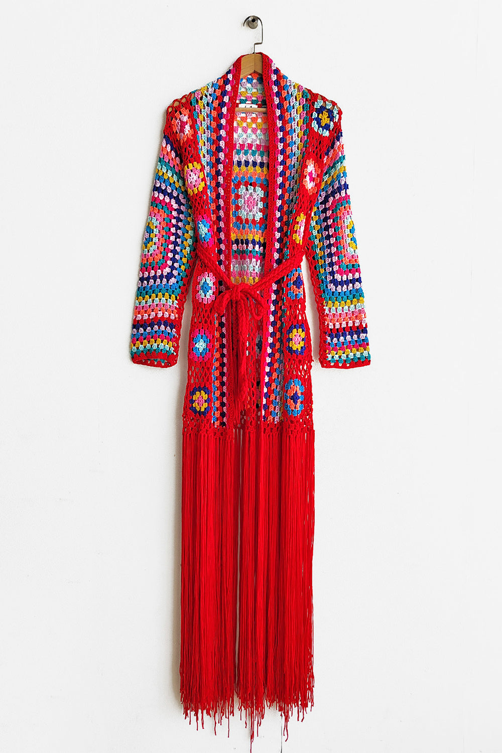 Fringe Tied Long Sleeve Cardigan - Premium Jacket from Concordia Style Boutique - Just $113! Shop now at Concordia Style Boutique