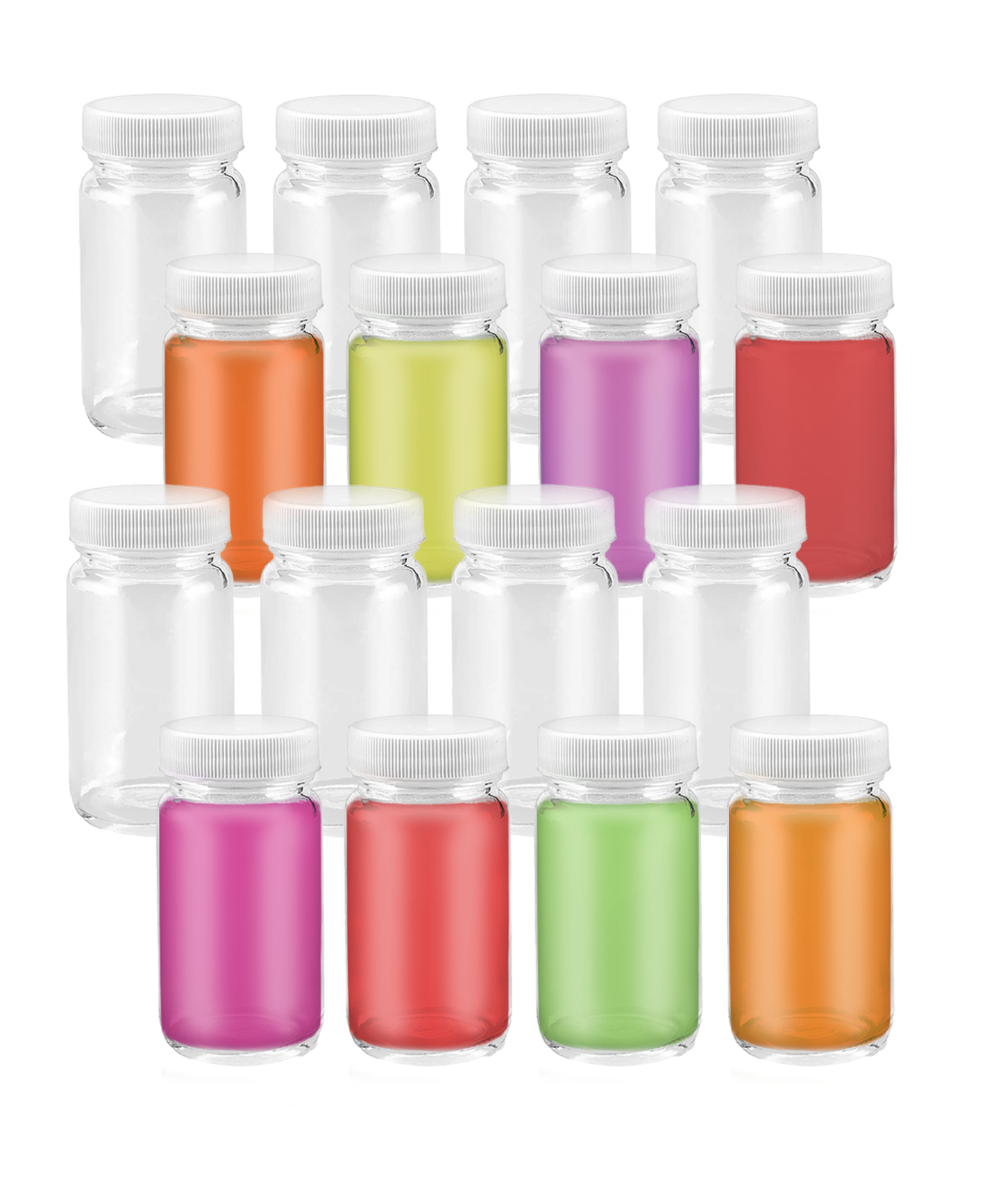 Glass Juice Shot Bottles Set