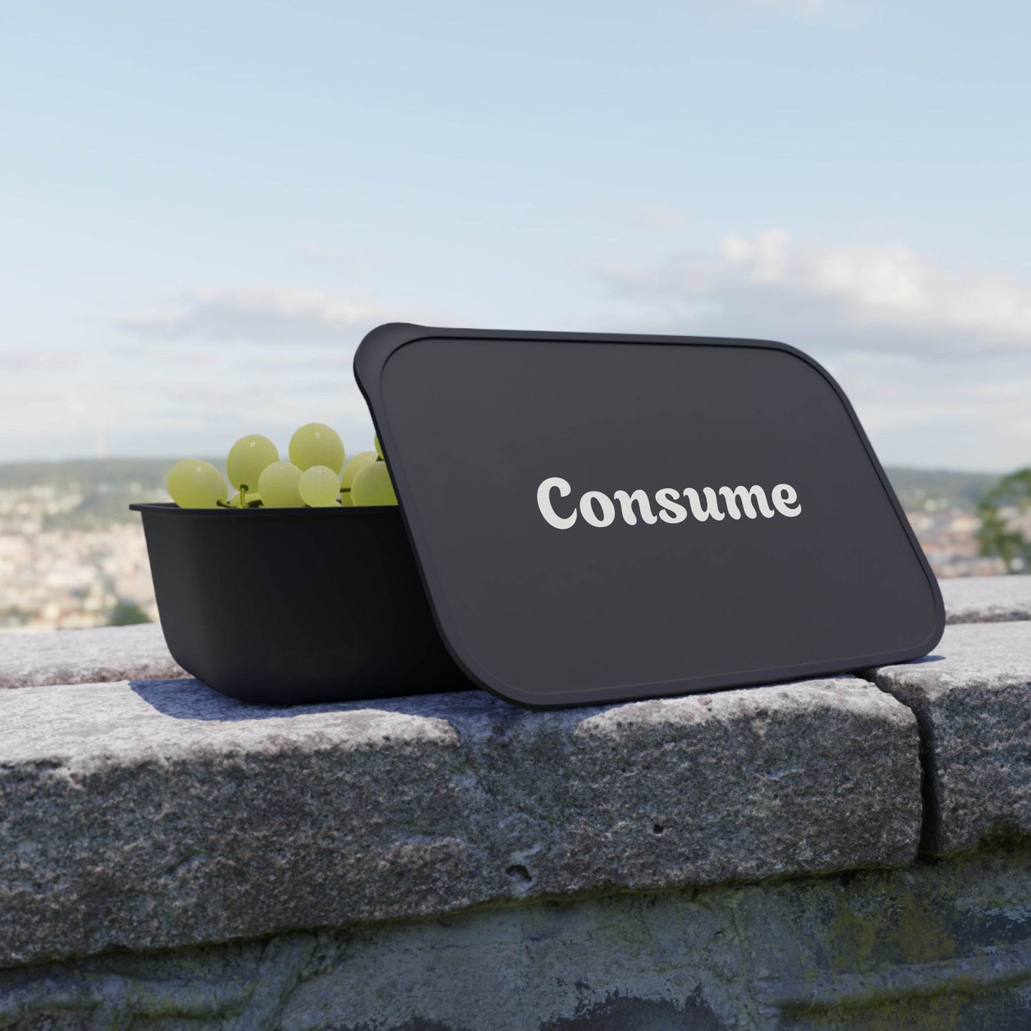 Eco-Friendly Bento Box for Meal Prep - 'Consume' Design with Utensils - Concordia Style Boutique