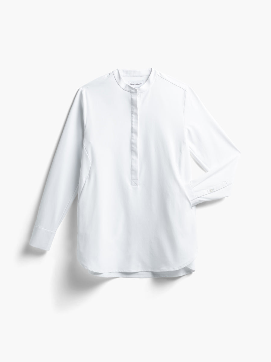 Women's AeroZero Band Collar Tunic - White - Concordia Style Boutique