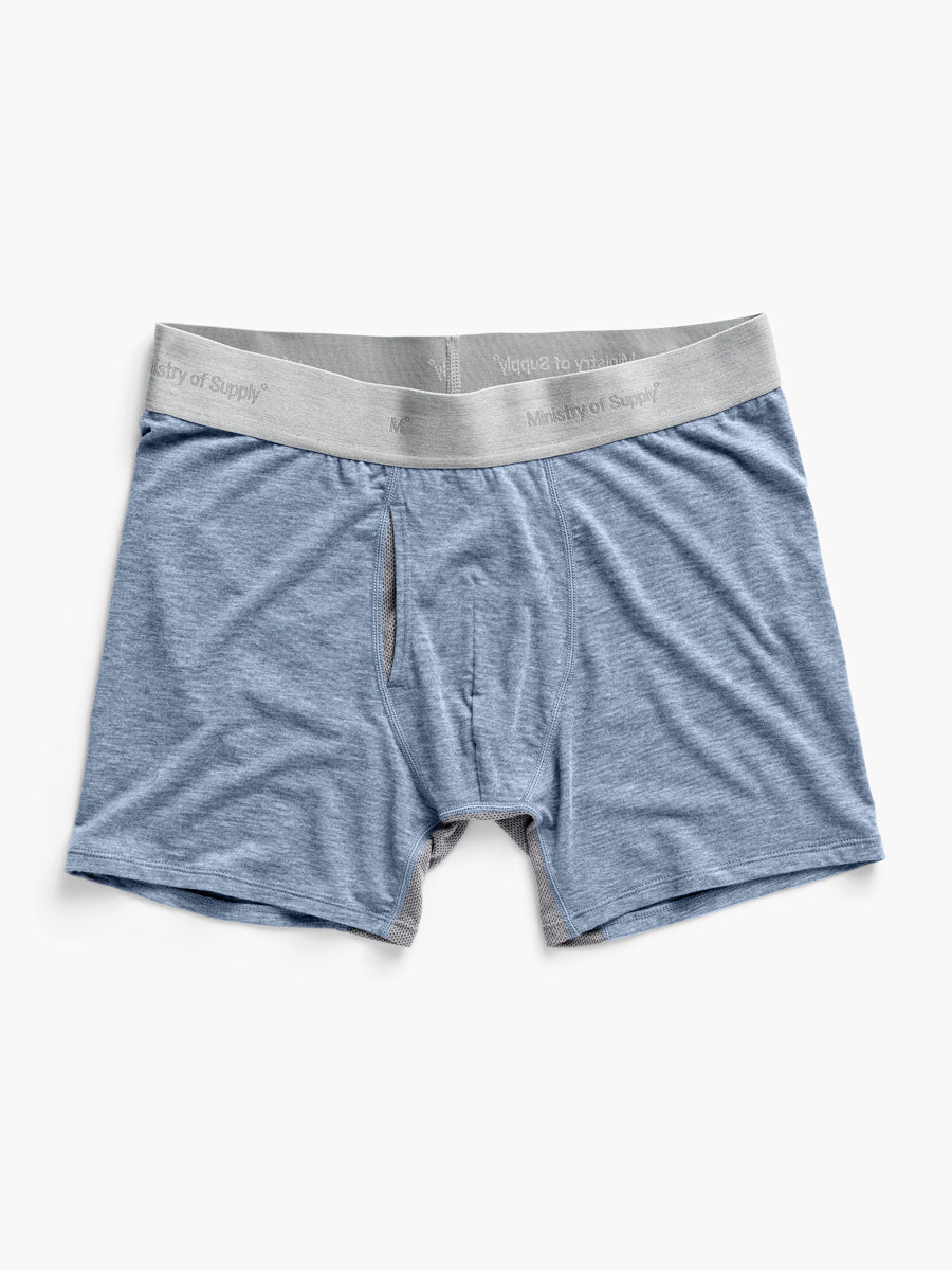 Men's Composite Merino Boxer Brief - Light Blue Heather - Concordia Style Boutique