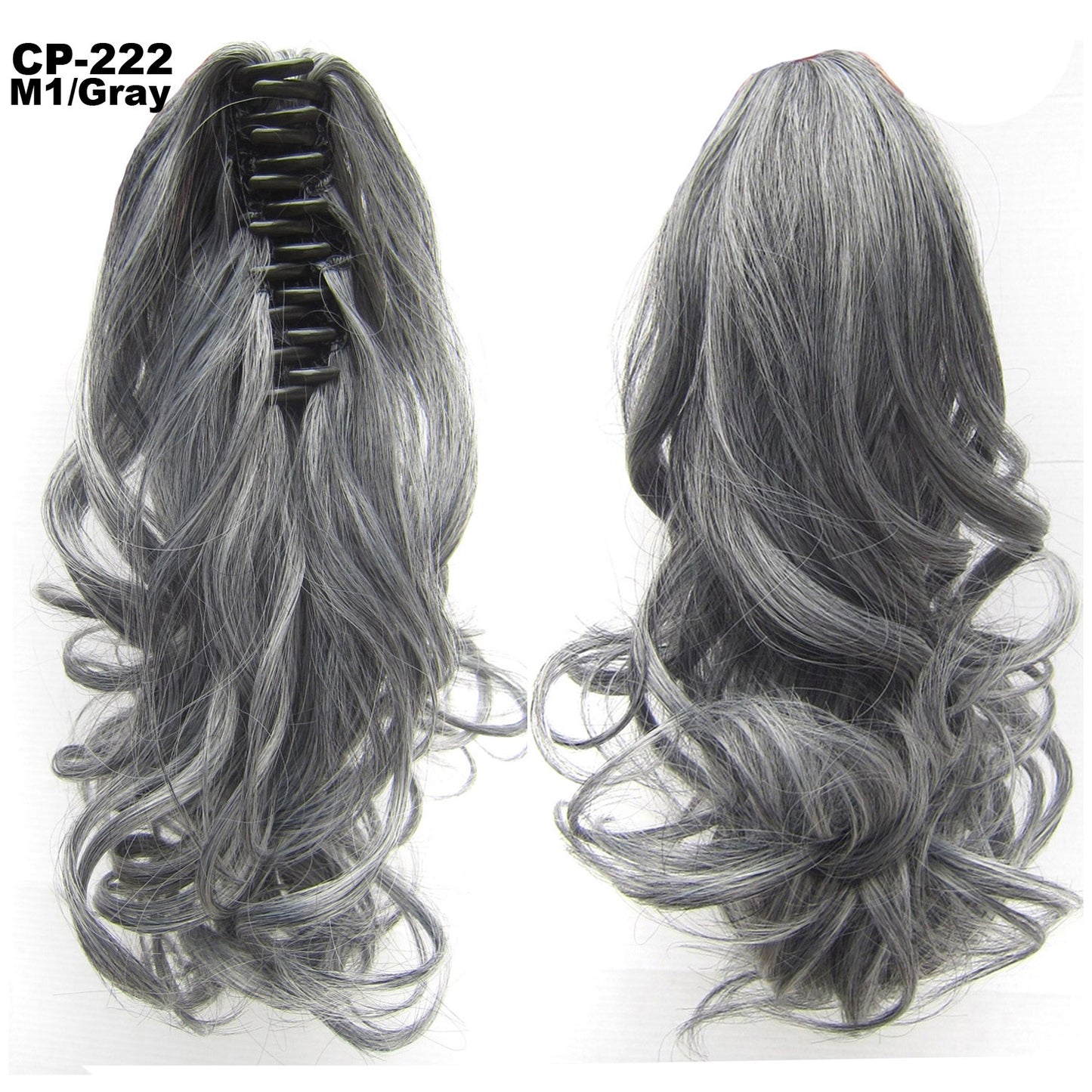 Long Wave Ponytail Wrap Around Ponytail - Clip In Hair Headwear - Gray Hairpiece Natural Extensions - Concordia Style Boutique
