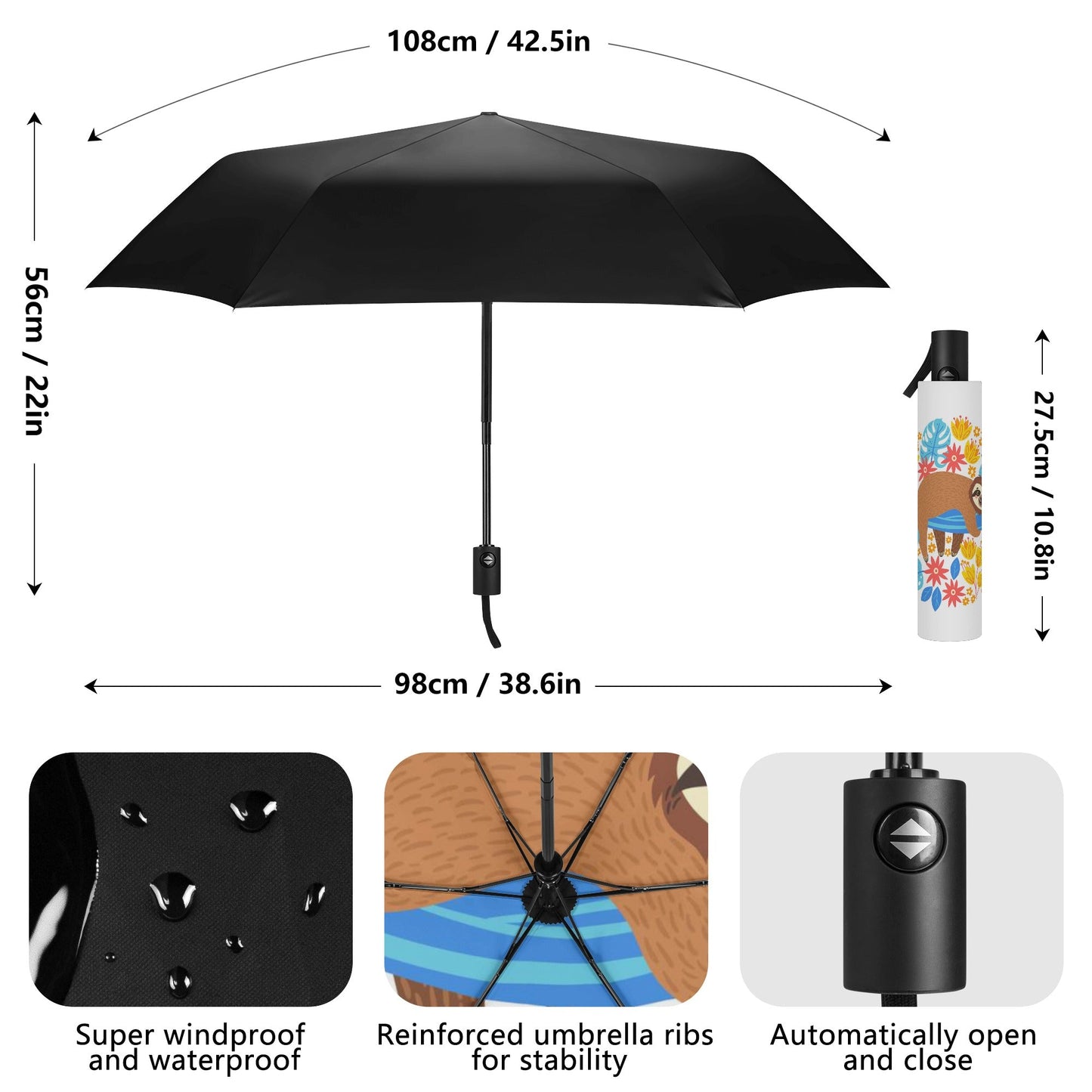 Fully Auto Open & Close Umbrella - Concordia Style Boutique