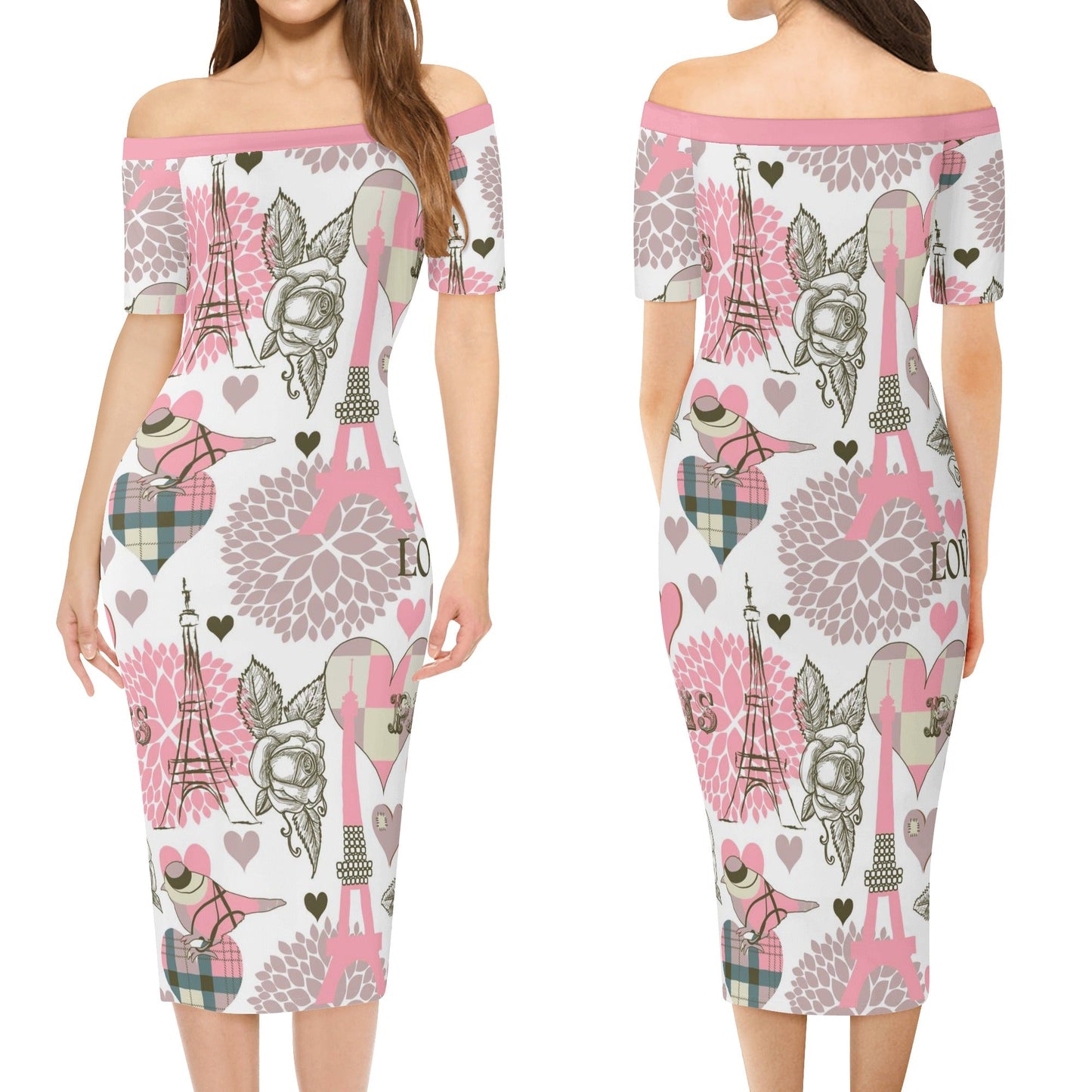 Womens Off The Shoulder Office Lady Dress - Concordia Style Boutique