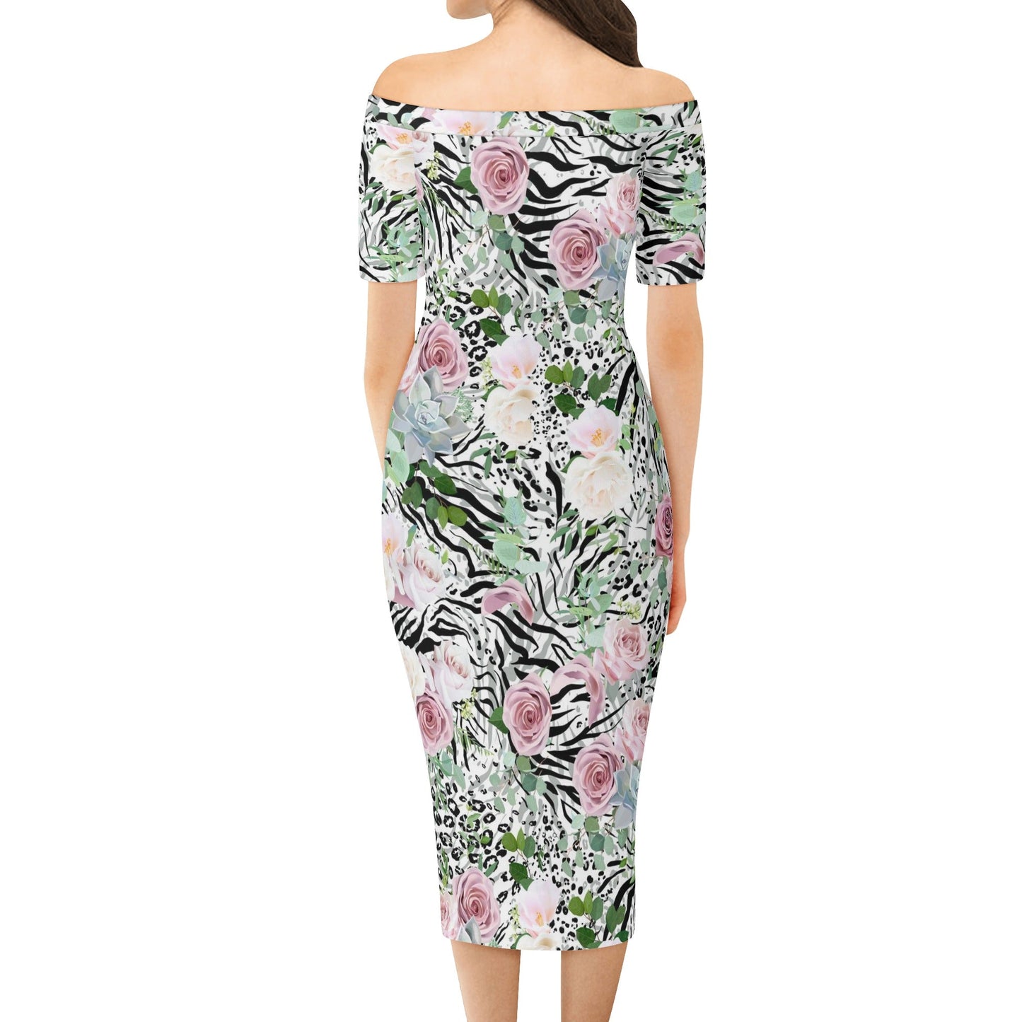Womens Off The Shoulder Office Lady Dress - Concordia Style Boutique