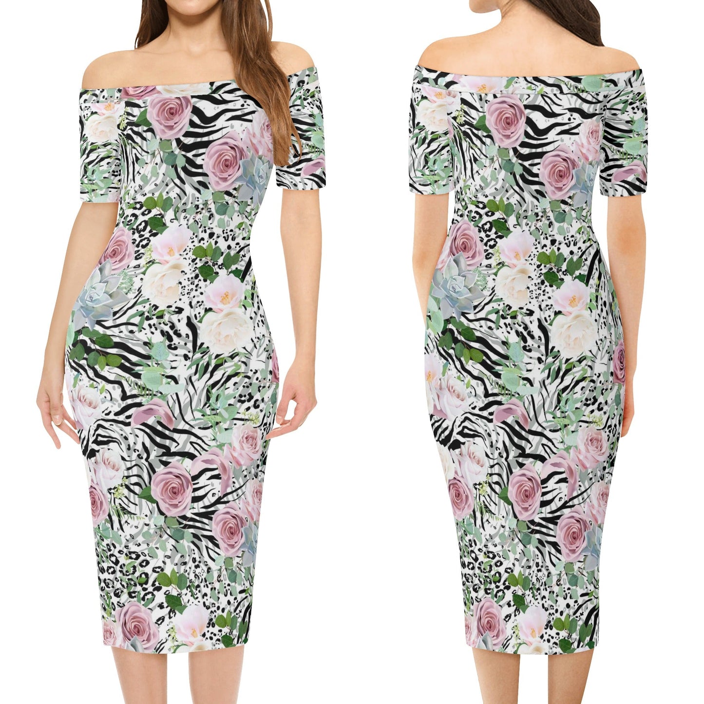 Womens Off The Shoulder Office Lady Dress - Concordia Style Boutique