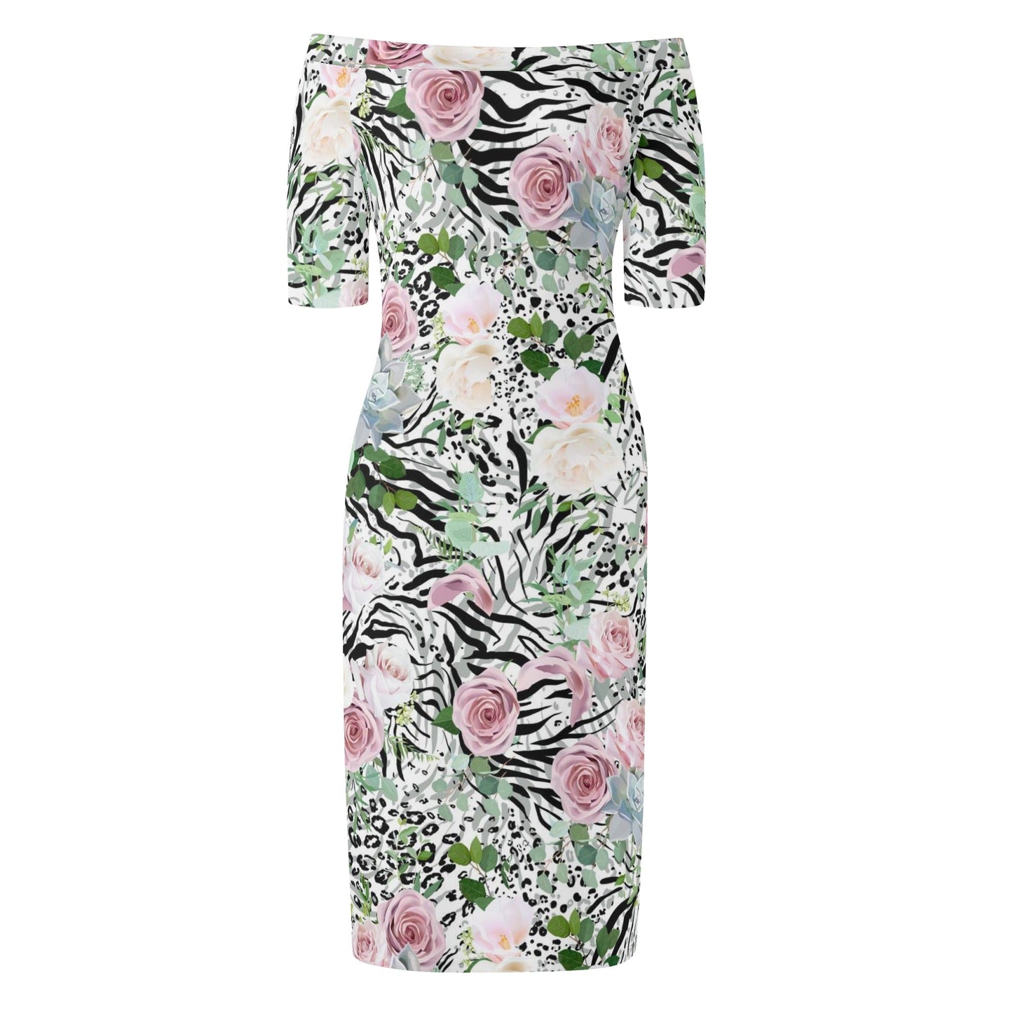 Womens Off The Shoulder Office Lady Dress - Concordia Style Boutique