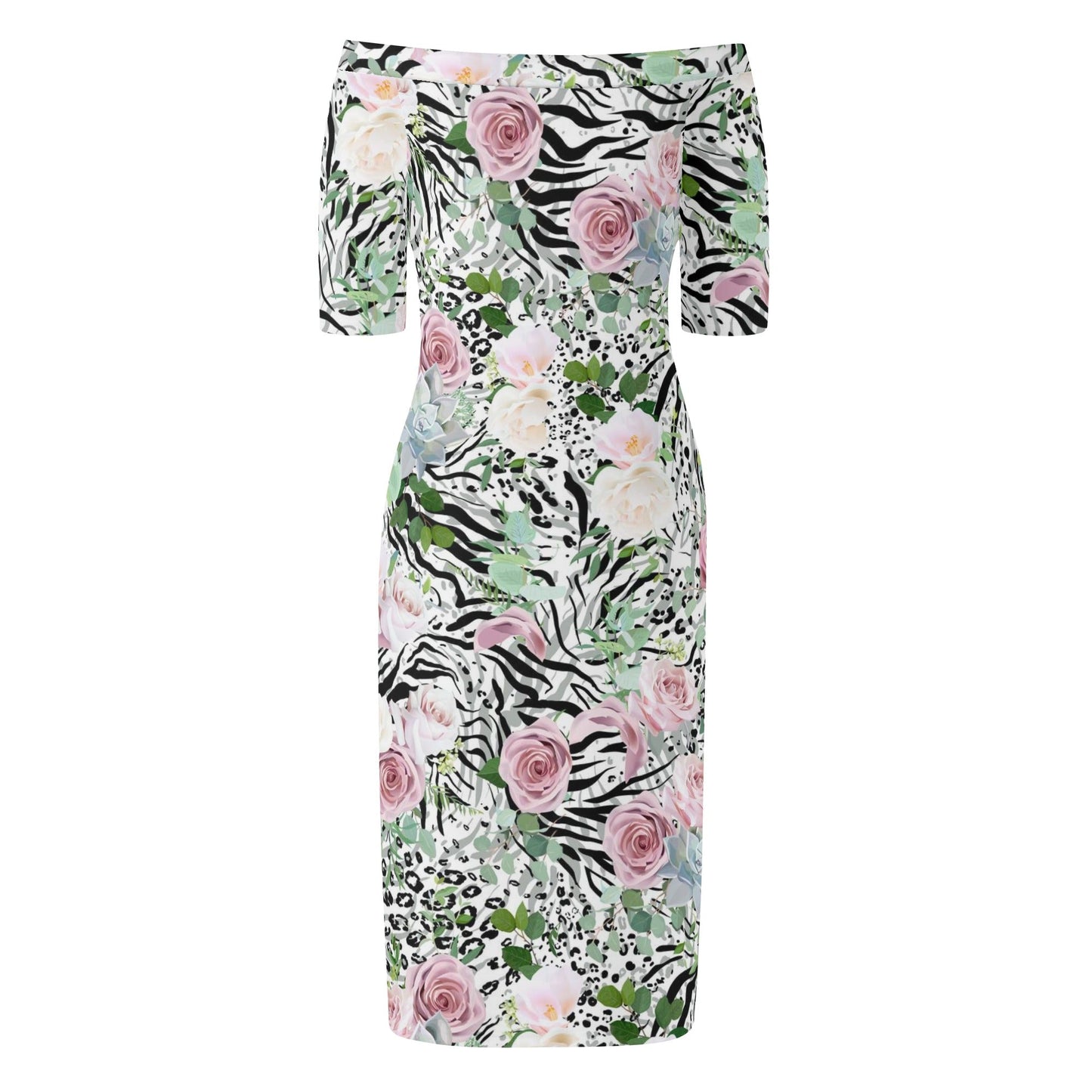 Womens Off The Shoulder Office Lady Dress - Concordia Style Boutique