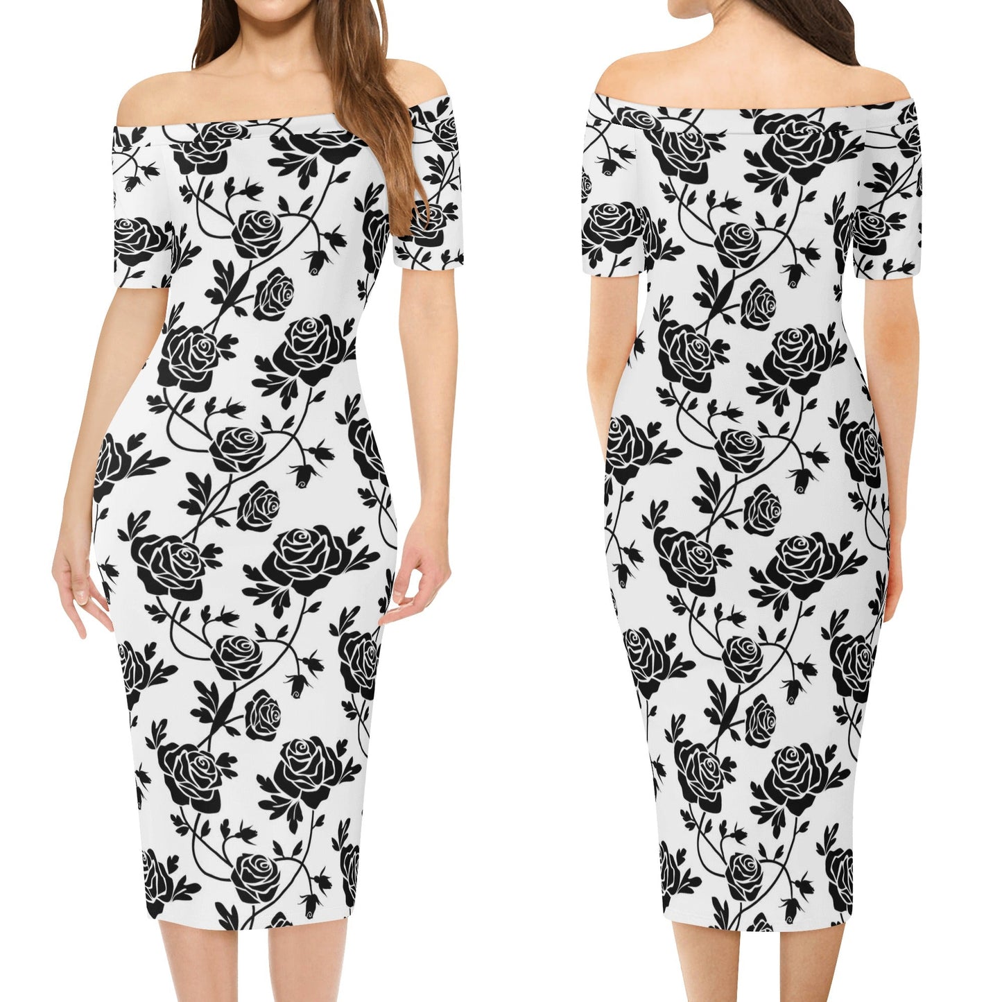 Womens Off The Shoulder Office Lady Dress - Concordia Style Boutique