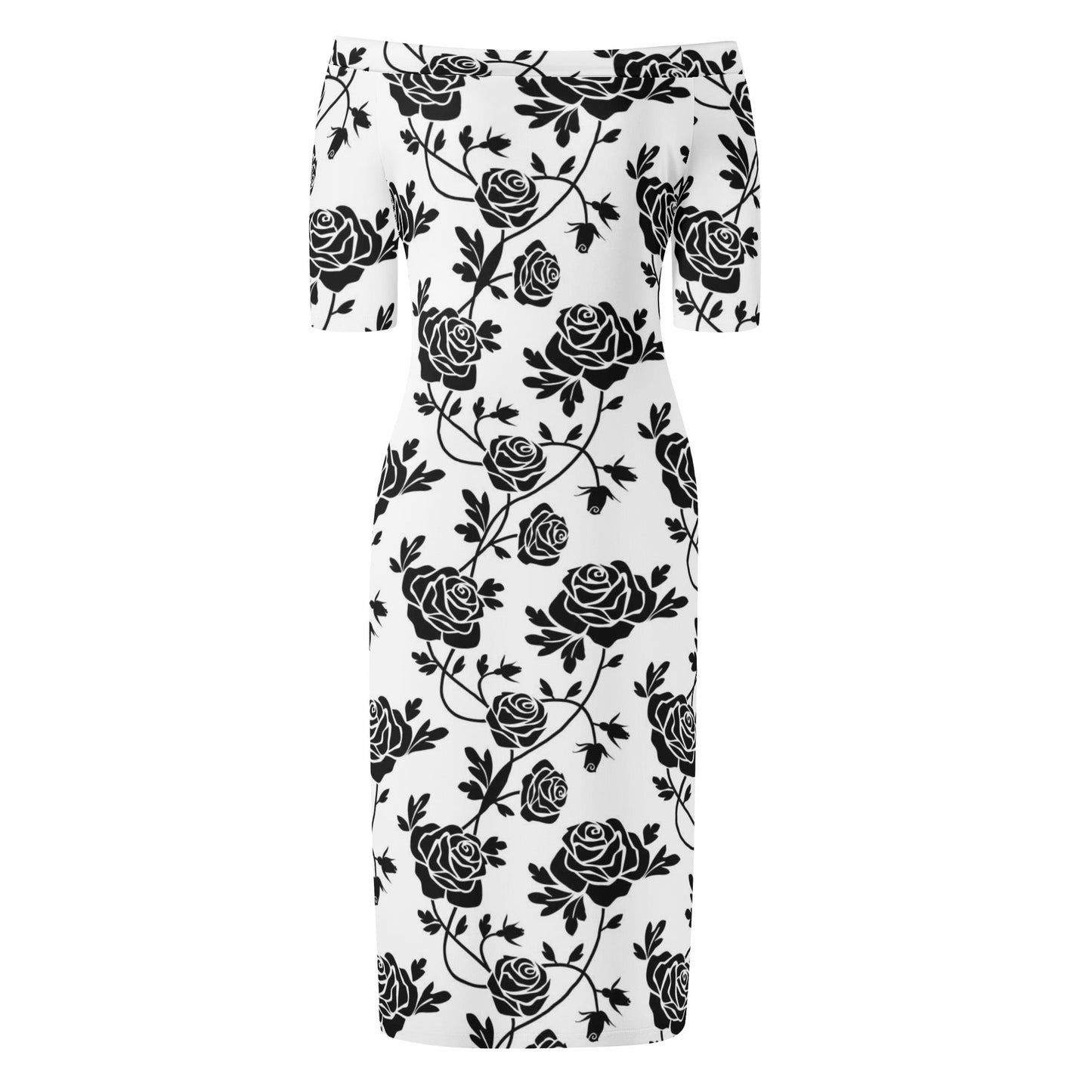 Womens Off The Shoulder Office Lady Dress - Concordia Style Boutique