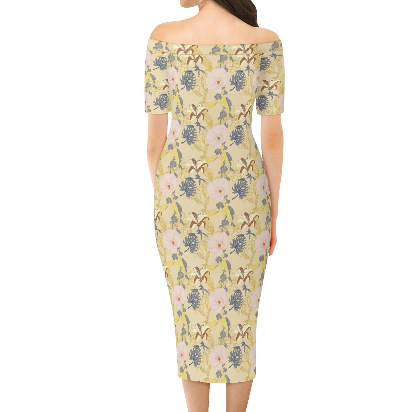 Womens Off The Shoulder Office Lady Dress - Concordia Style Boutique