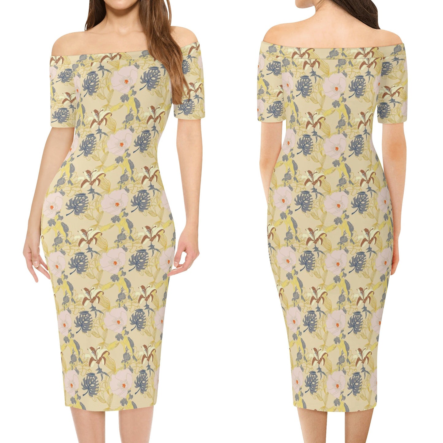 Womens Off The Shoulder Office Lady Dress - Concordia Style Boutique