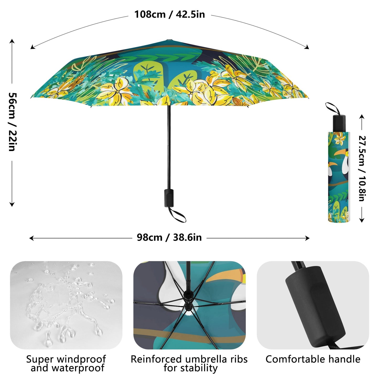 Lightweight Manual Folding Umbrella - Concordia Style Boutique
