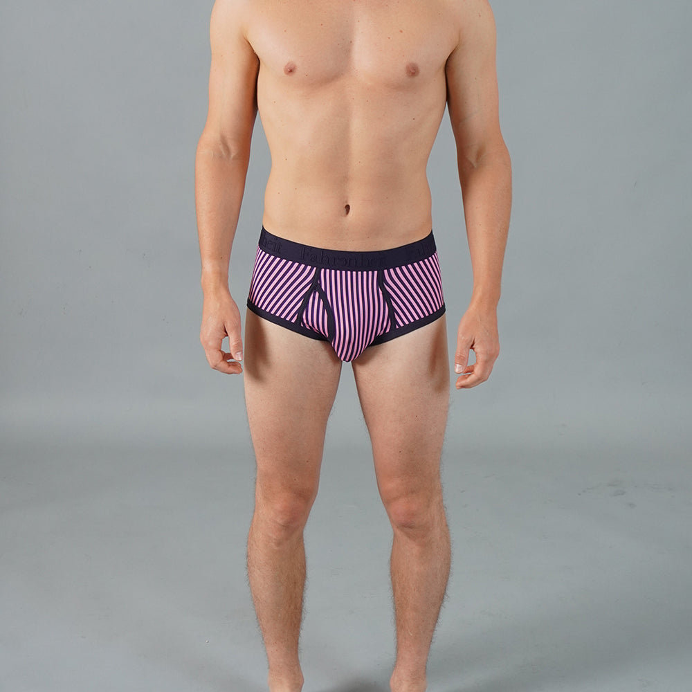 Wayne Brief | Vertical Stripe Pink/Navy - Concordia Style Boutique