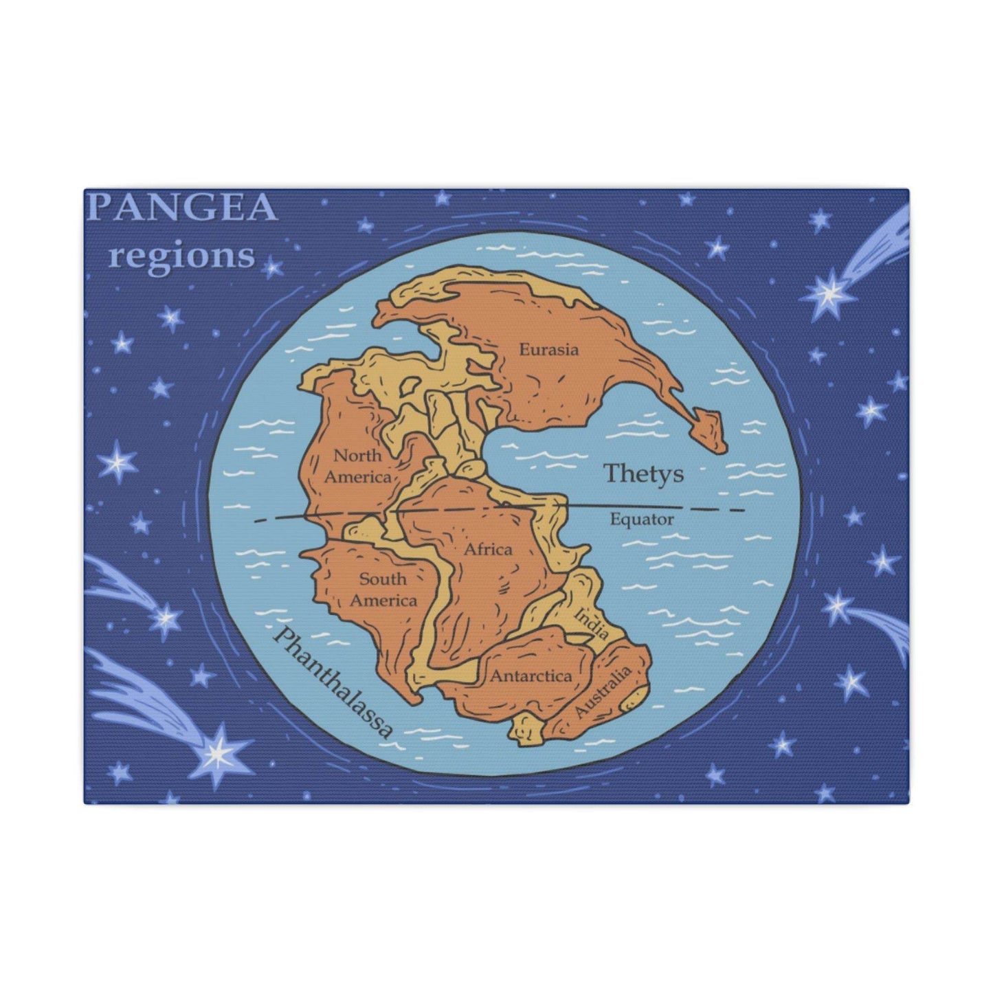 Pangea Regions Canvas Print - Educational Wall Art for Geography Lovers - Concordia Style Boutique