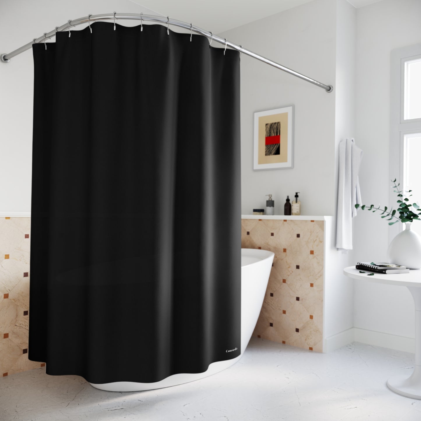 Elegant Black Shower Curtain for a Modern Bathroom Decor - Concordia Style Boutique