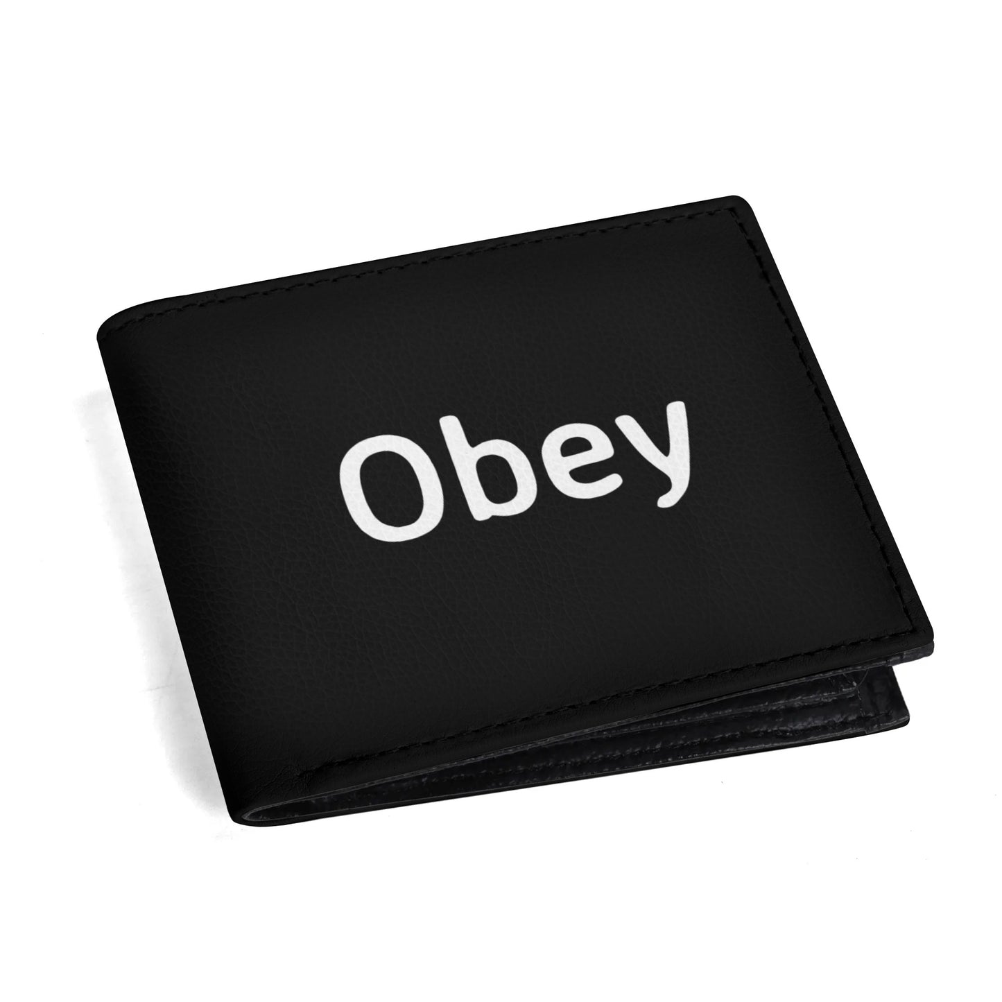 Mens Minimalist PU Leather Wallet Paper Folded Wallet - Obey - Concordia Style Boutique