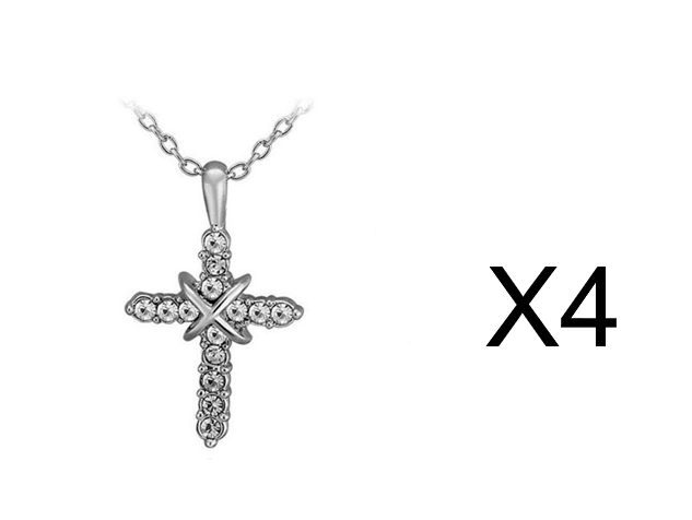 Studded Jesus Cross Necklace Clavicle Chain - Concordia Style Boutique