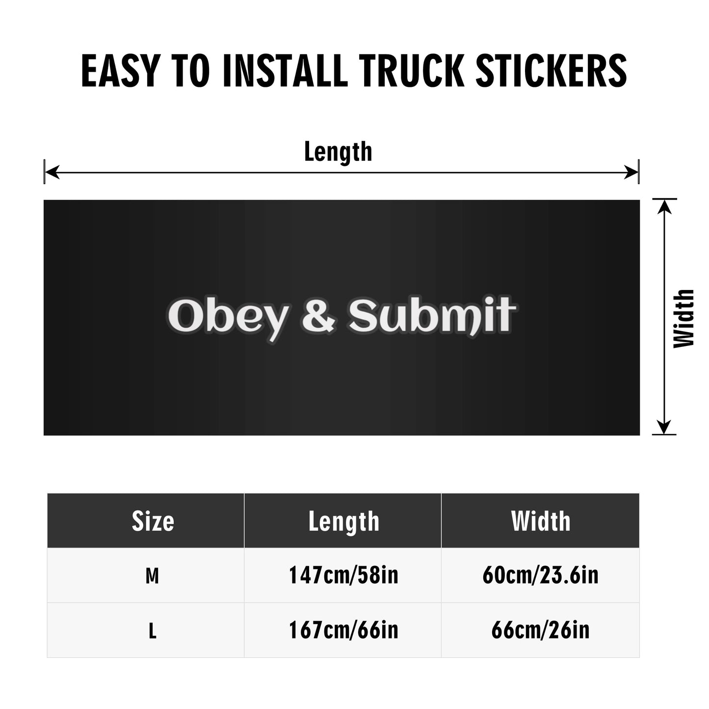 Tailgate Wrap - "Obey & Submit" - Premium Tailgate wrap from Concordia Style Boutique - Just $19.98! Shop now at Concordia Style Boutique