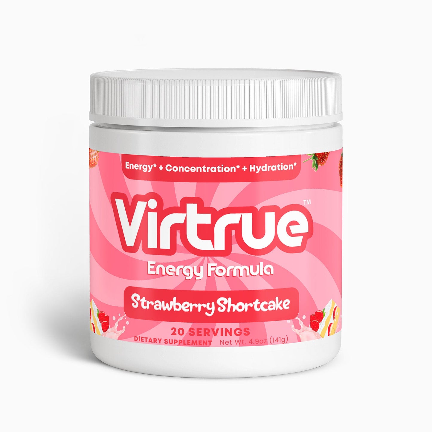 Strawberry Shortcake Pre-Workout Energy Powder + Focus Boost & Hydration | Sugar Free - Concordia Style Boutique