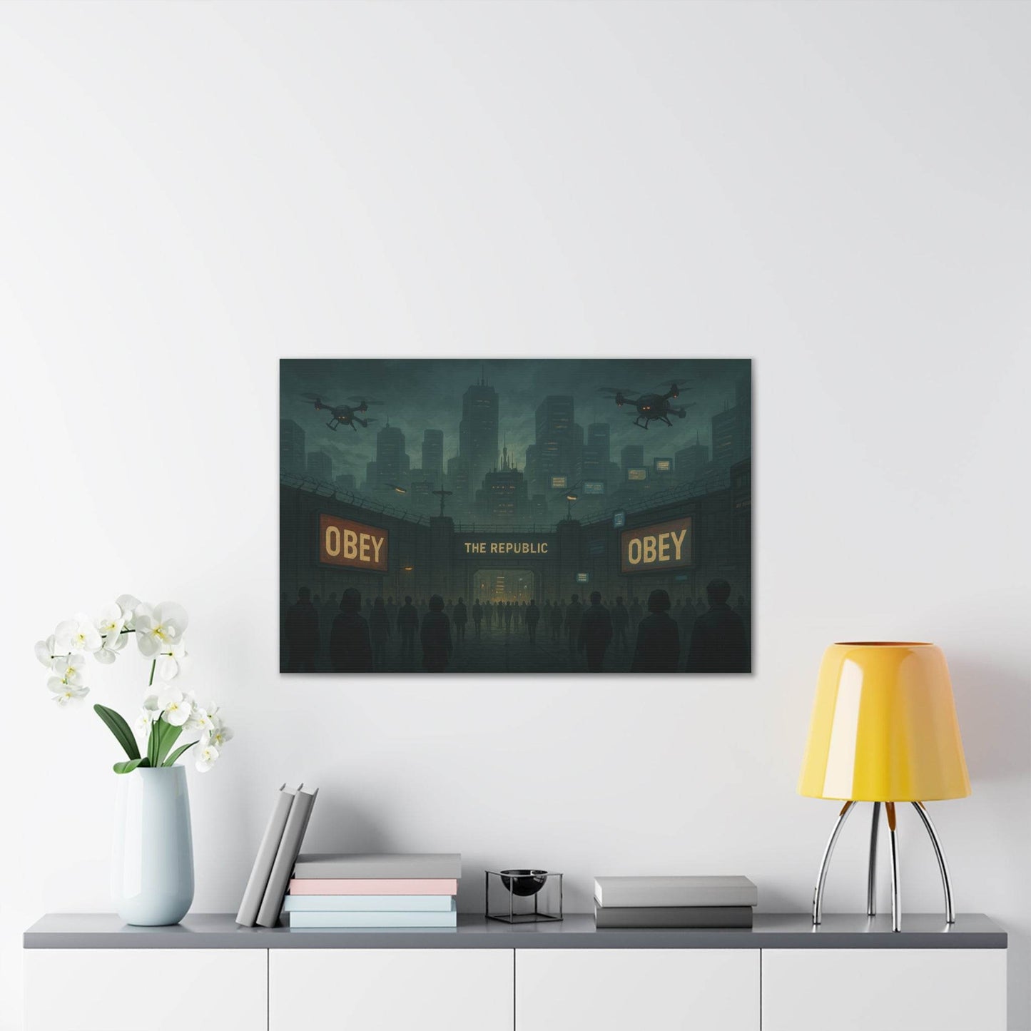 Dystopian Art Canvas Print - 'Obey the Republic' - Concordia Style Boutique
