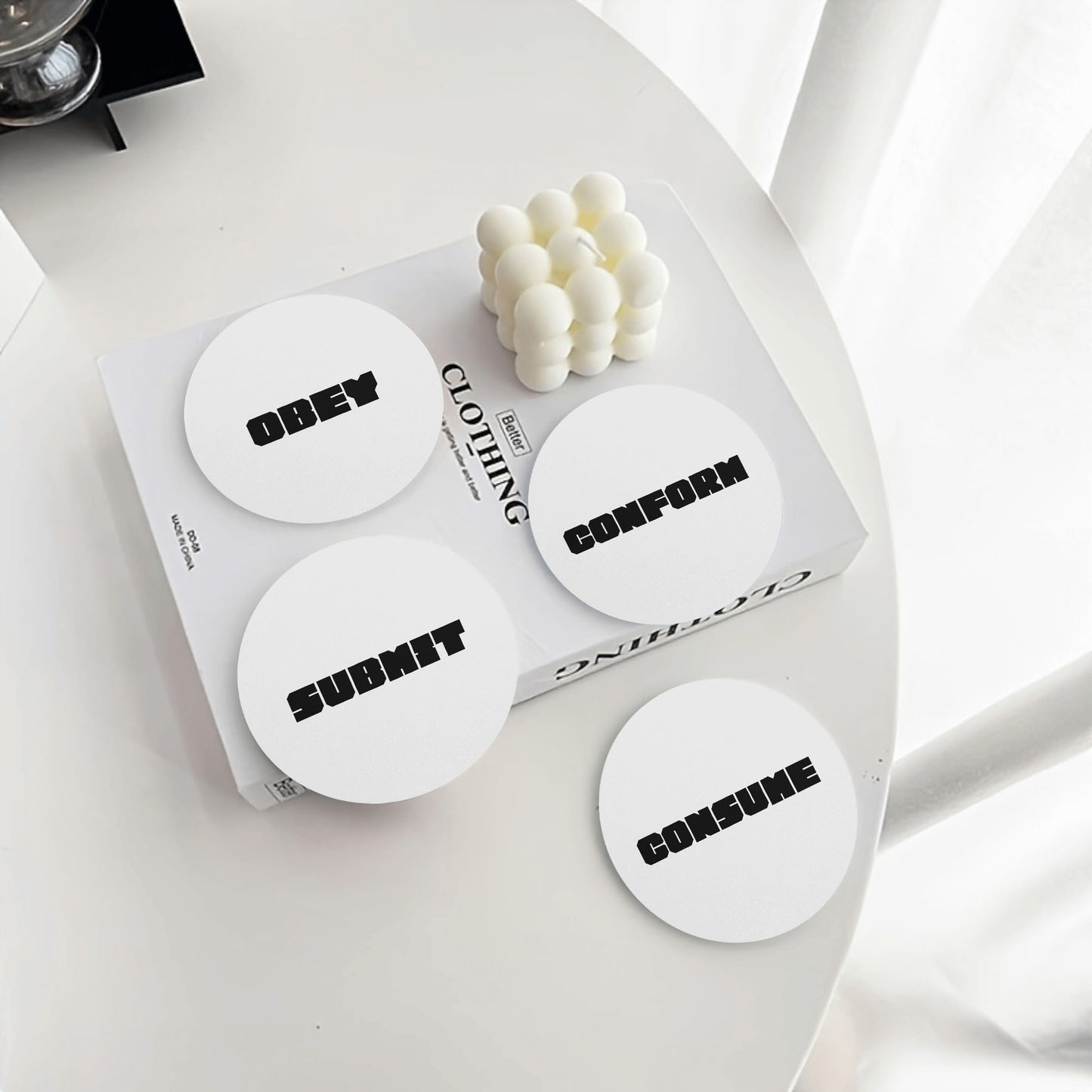 Round Ceramic Coasters - 4 Pcs - "They Live" - Premium Round Ceramic Coasters from Concordia Style Boutique - Just $29.18! Shop now at Concordia Style Boutique