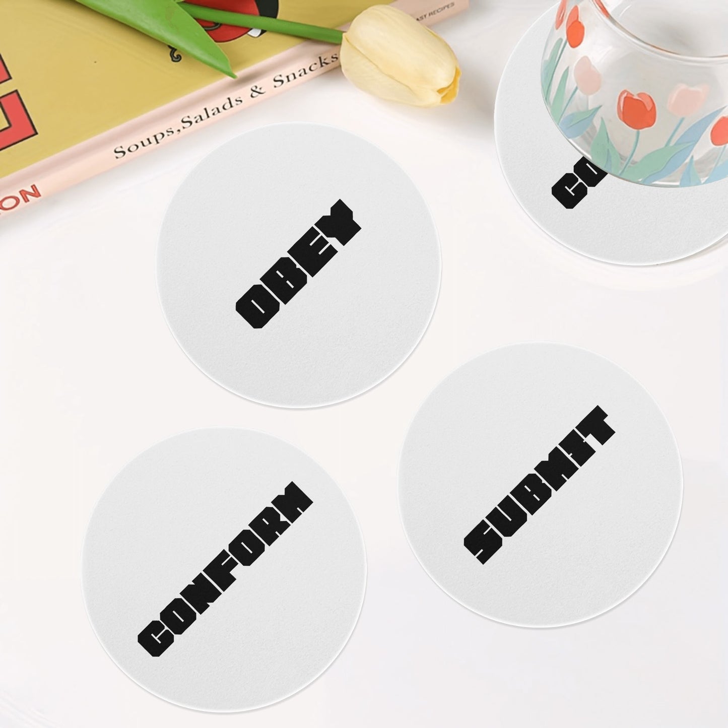 Round Ceramic Coasters - 4 Pcs - "They Live" - Premium Round Ceramic Coasters from Concordia Style Boutique - Just $29.18! Shop now at Concordia Style Boutique