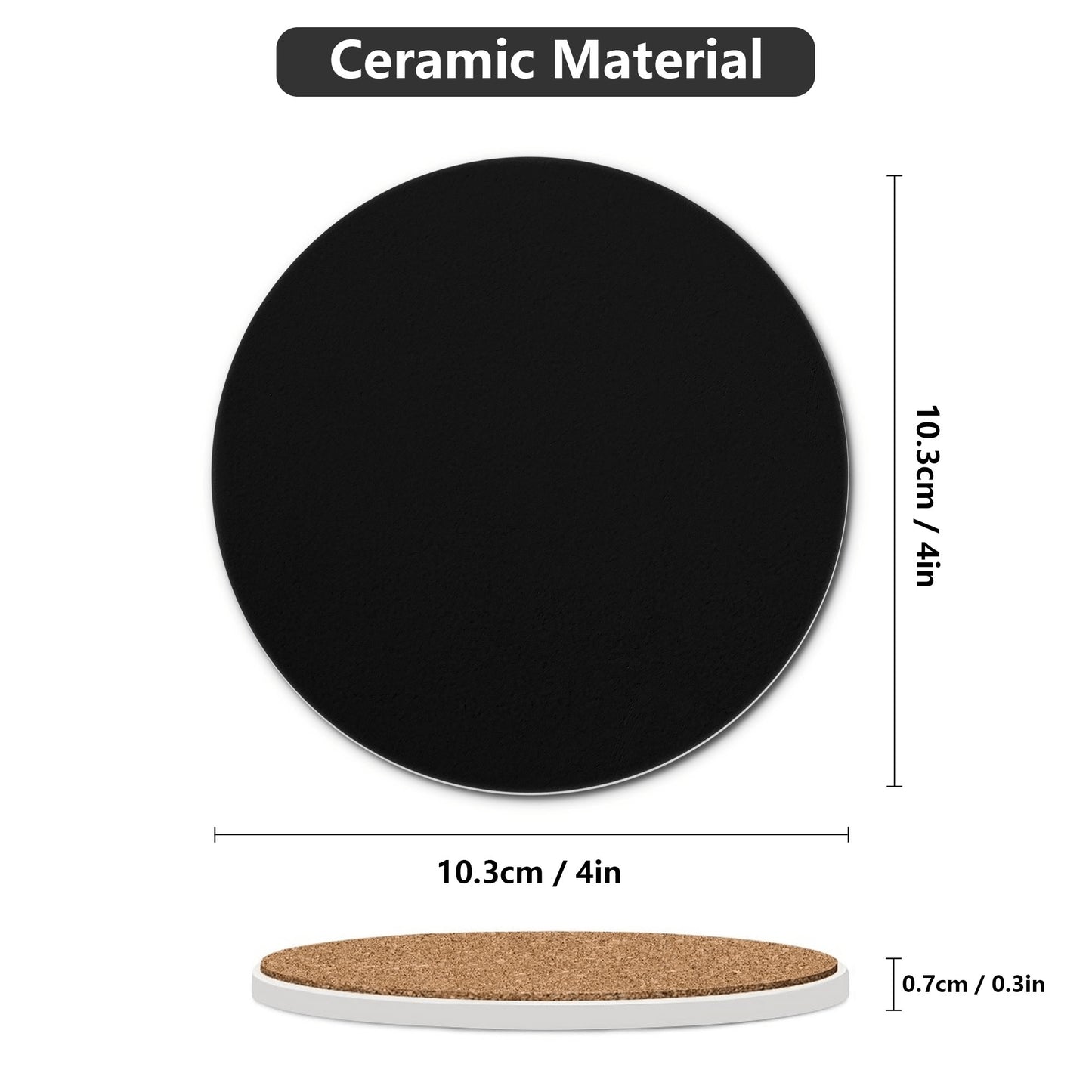 Round Ceramic Coasters - 4 Pcs - "Black" - Premium Round Ceramic Coasters from Concordia Style Boutique - Just $29.18! Shop now at Concordia Style Boutique