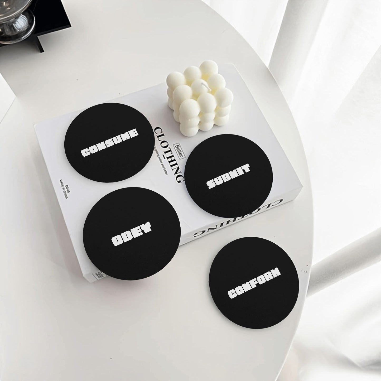Round Ceramic Coasters - 4 Pcs - "They Live" - Premium Round Ceramic Coasters from Concordia Style Boutique - Just $29.18! Shop now at Concordia Style Boutique