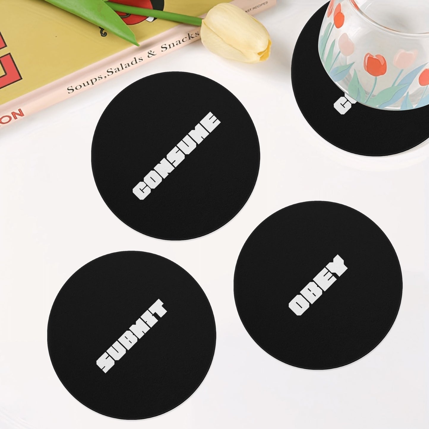 Round Ceramic Coasters - 4 Pcs - "They Live" - Premium Round Ceramic Coasters from Concordia Style Boutique - Just $29.18! Shop now at Concordia Style Boutique