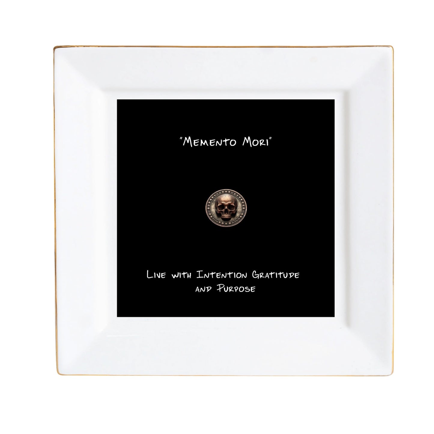 Ceramic Square Dinner Plates Appetizer Plates 1 Pc/2 Pcs/4 Pcs - "Memento Mori" - Premium Dinner Plates from Concordia Style Boutique - Just $19.38! Shop now at Concordia Style Boutique