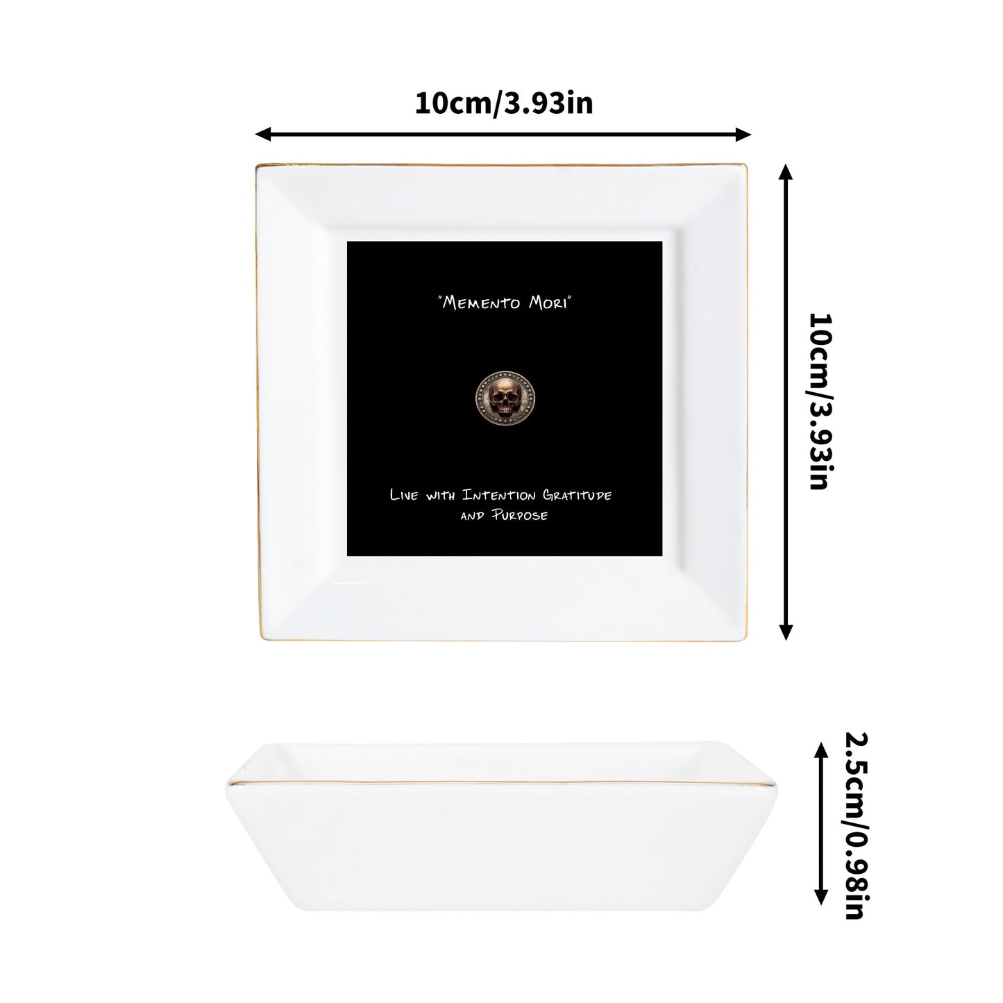 Ceramic Square Dinner Plates Appetizer Plates 1 Pc/2 Pcs/4 Pcs - "Memento Mori" - Premium Dinner Plates from Concordia Style Boutique - Just $19.38! Shop now at Concordia Style Boutique