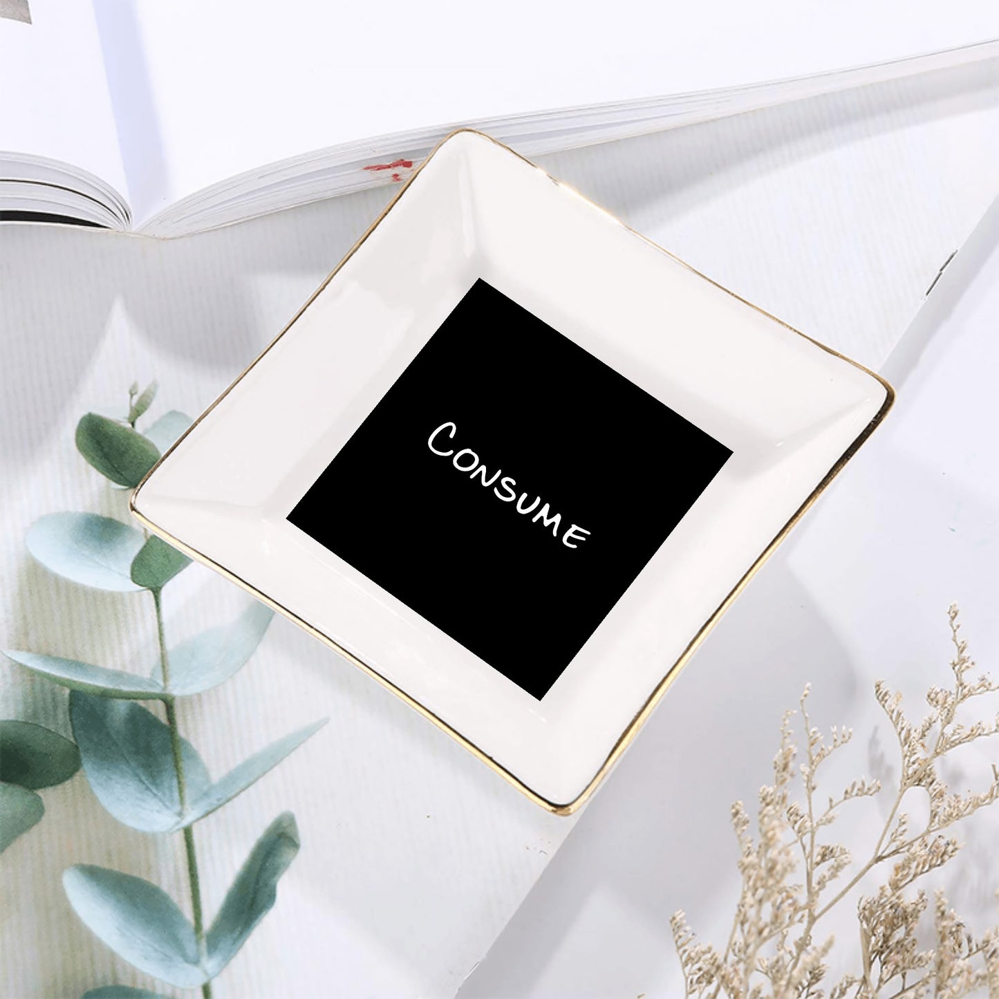 Ceramic Square Dinner Plates Appetizer Plates 1 Pc/2 Pcs/4 Pcs - "Consume" - Premium Dinner Plates from Concordia Style Boutique - Just $19.38! Shop now at Concordia Style Boutique