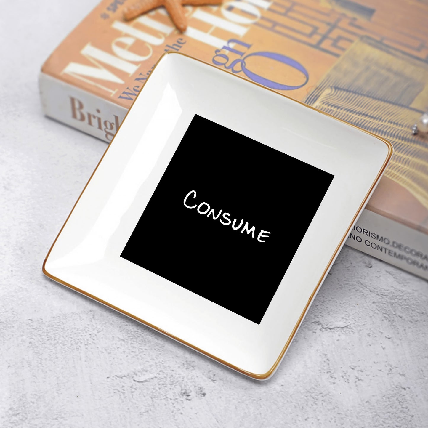 Ceramic Square Dinner Plates Appetizer Plates 1 Pc/2 Pcs/4 Pcs - "Consume" - Premium Dinner Plates from Concordia Style Boutique - Just $19.38! Shop now at Concordia Style Boutique