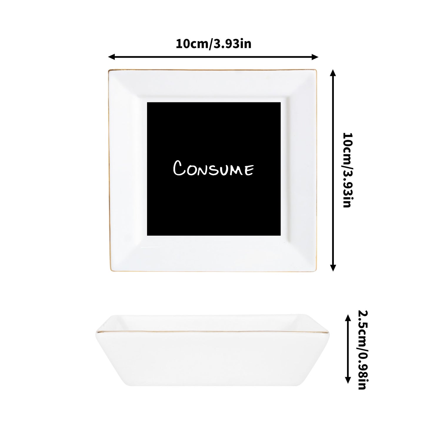 Ceramic Square Dinner Plates Appetizer Plates 1 Pc/2 Pcs/4 Pcs - "Consume" - Premium Dinner Plates from Concordia Style Boutique - Just $19.38! Shop now at Concordia Style Boutique
