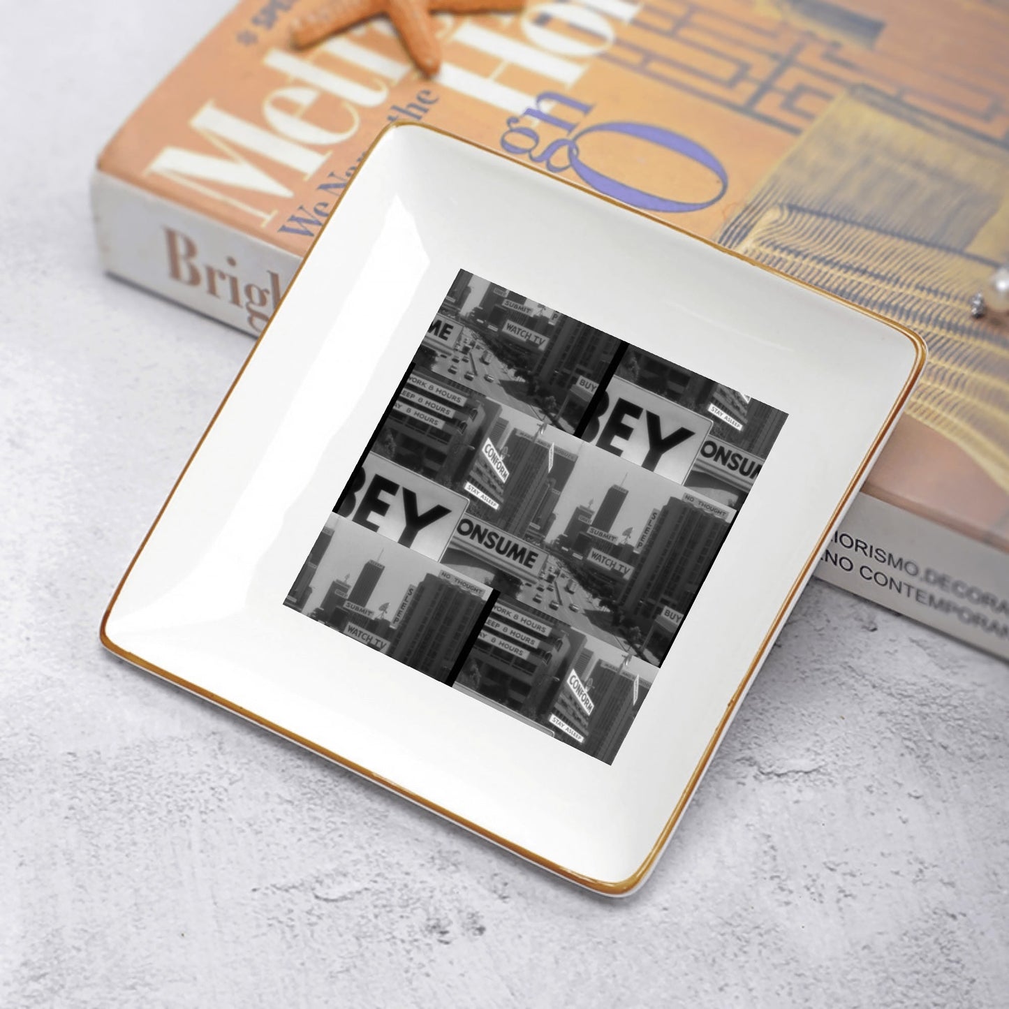 Ceramic Square Dinner Plates Appetizer Plates 1 Pc/2 Pcs/4 Pcs - "They Live" - Premium Dinner Plates from Concordia Style Boutique - Just $19.38! Shop now at Concordia Style Boutique