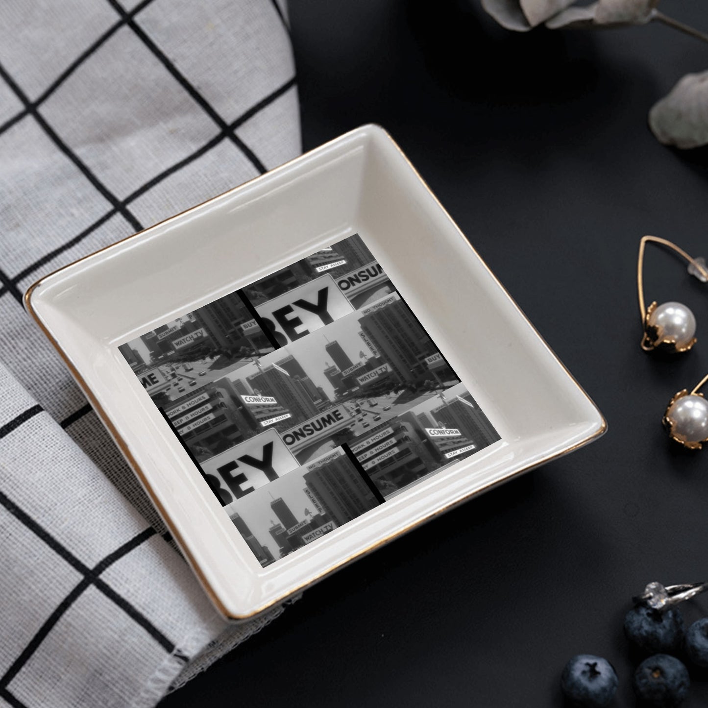 Ceramic Square Dinner Plates Appetizer Plates 1 Pc/2 Pcs/4 Pcs - "They Live" - Premium Dinner Plates from Concordia Style Boutique - Just $19.38! Shop now at Concordia Style Boutique