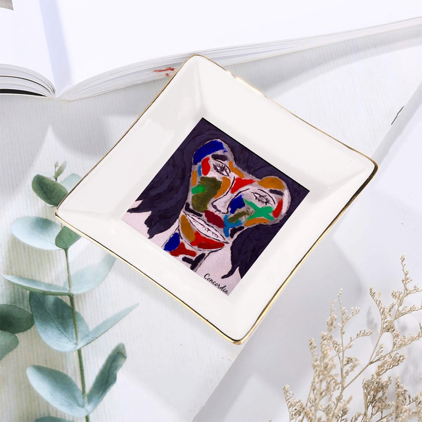Ceramic Square Dinner Plates Appetizer Plates 1 Pc/2 Pcs/4 Pcs - "Salvador Concordia Dali" - Premium Dinner Plates from Concordia Style Boutique - Just $19.38! Shop now at Concordia Style Boutique